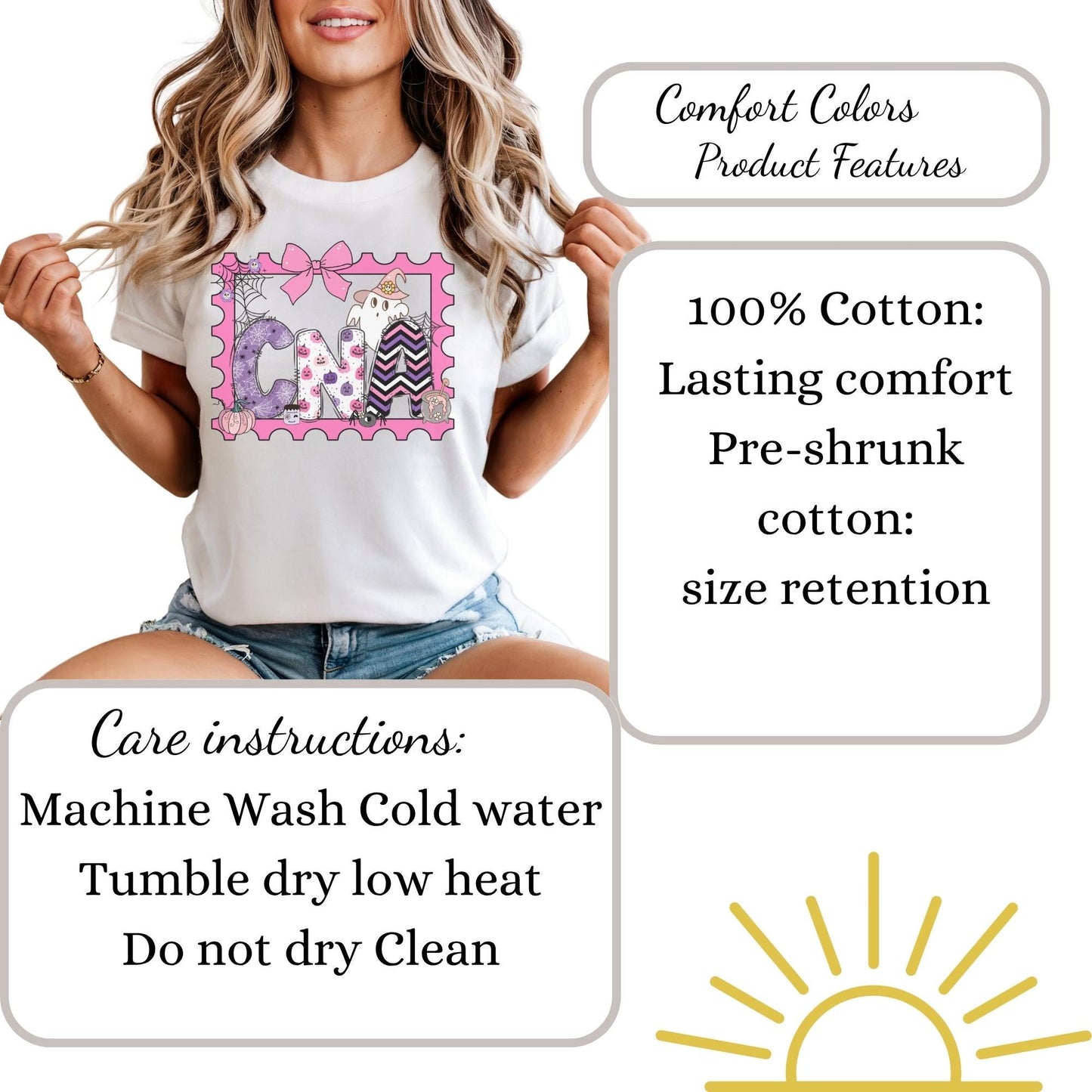 CNA Halloween Comfort Colors® nurse assistant autumn 100% cotton T-shirt S-4XL