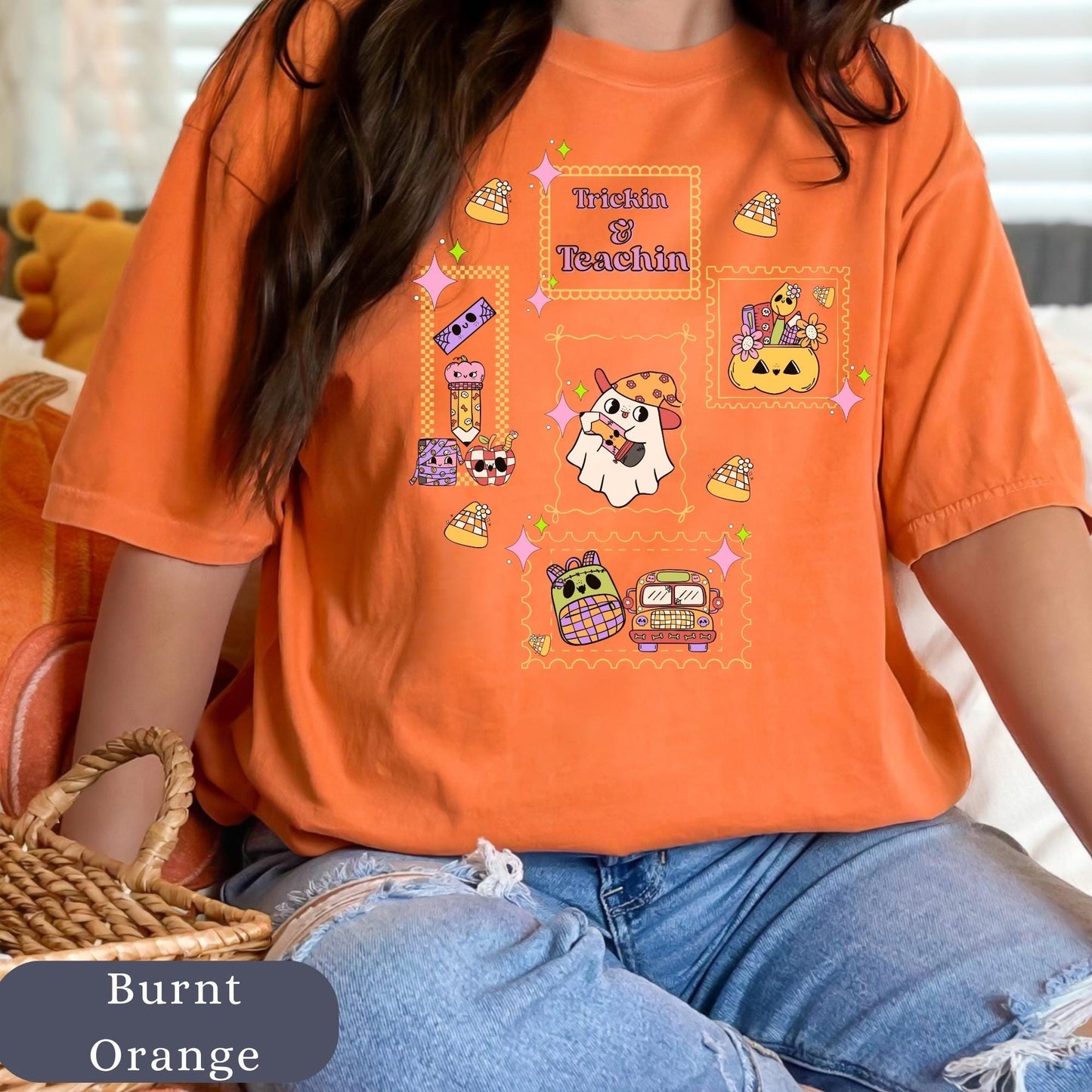 Spooky Halloween Comfort Colors ® 100%cotton Teacher t-shirt s-4xl