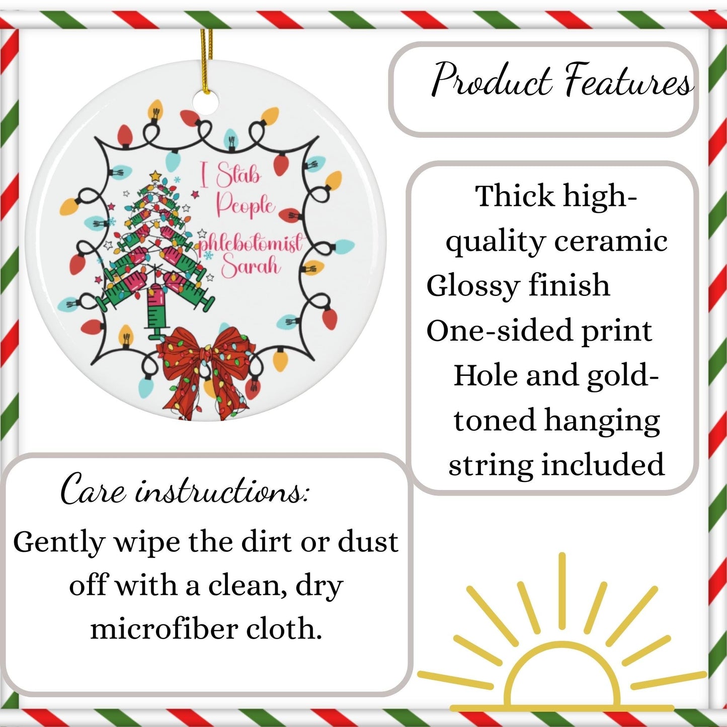 Coquette Phlebotomist Christmas Ornament: Keepsake Gift for Lab Tech