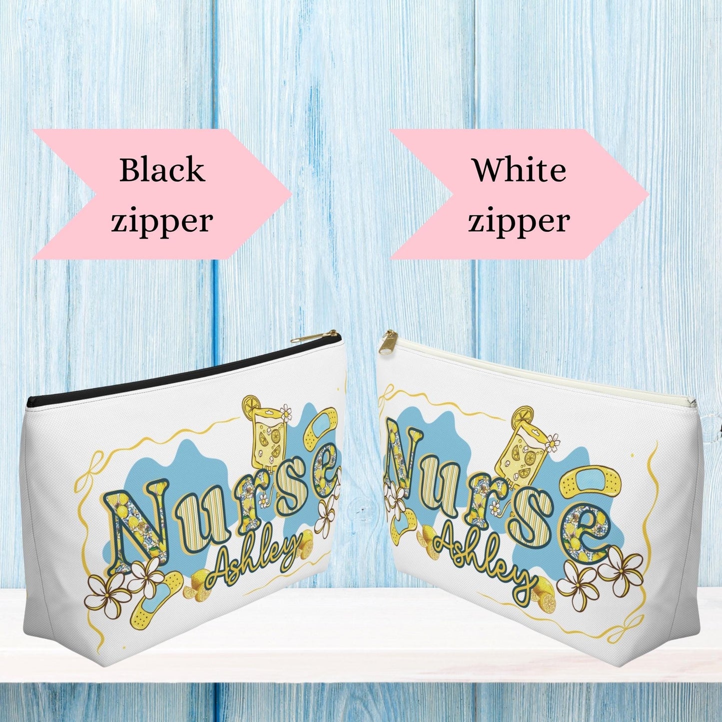 Personalized Nurse Makeup Bag: Custom Name Cosmetic Pouch