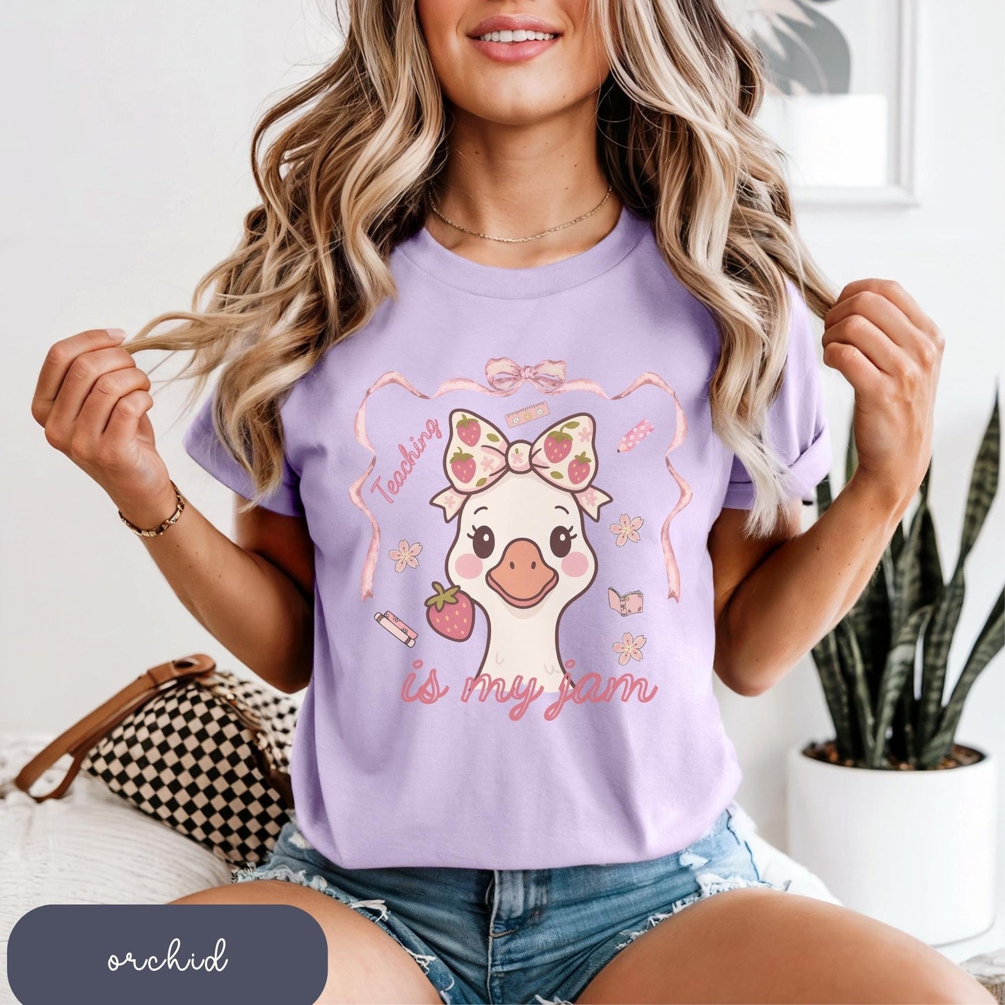 Funny Goose Teacher T-Shirt: Teaching Is My Jam - Comfort Colors