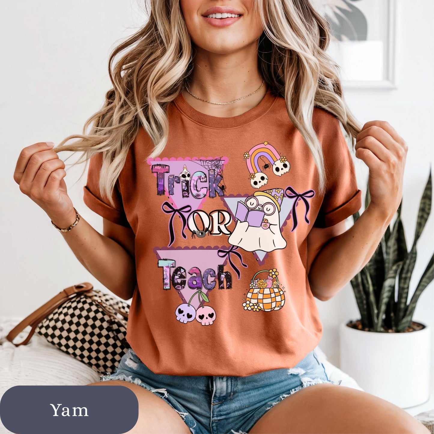 Trick or Teach Halloween T-Shirt: Comfort Colors Teacher Shirt