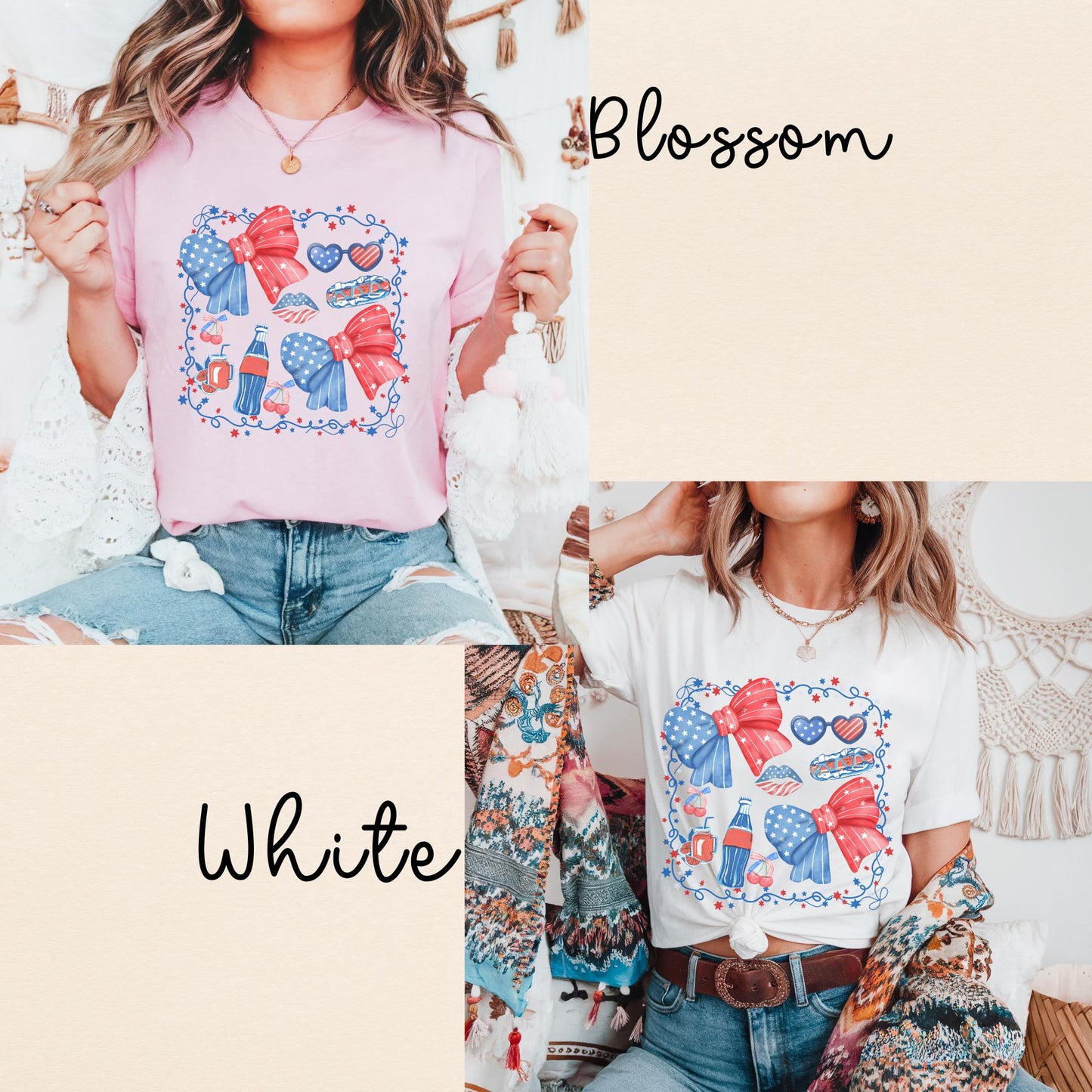 Patriotic Mama Bow T-Shirt: Comfort Colors 4th of July Tee
