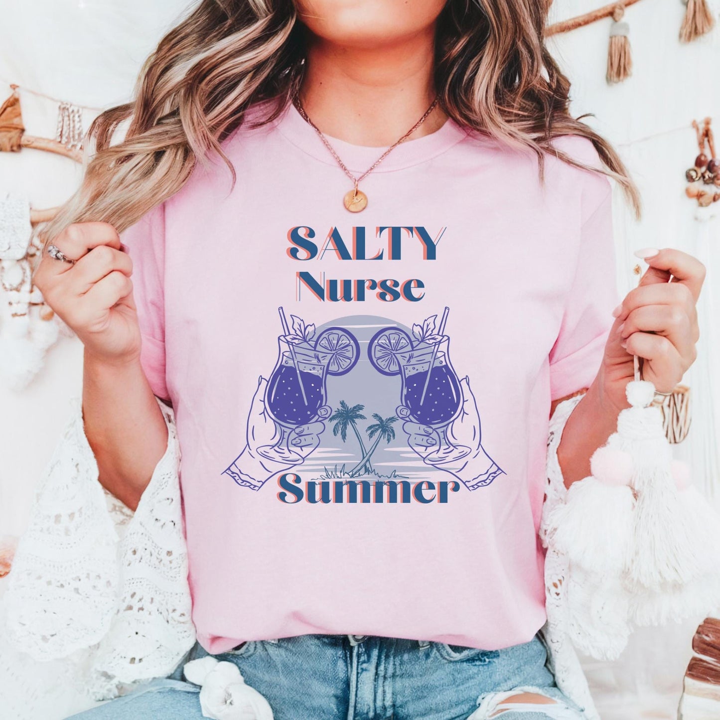 Salty Nurse Club Comfort Colors T-Shirt: RN Summer Travel Tee