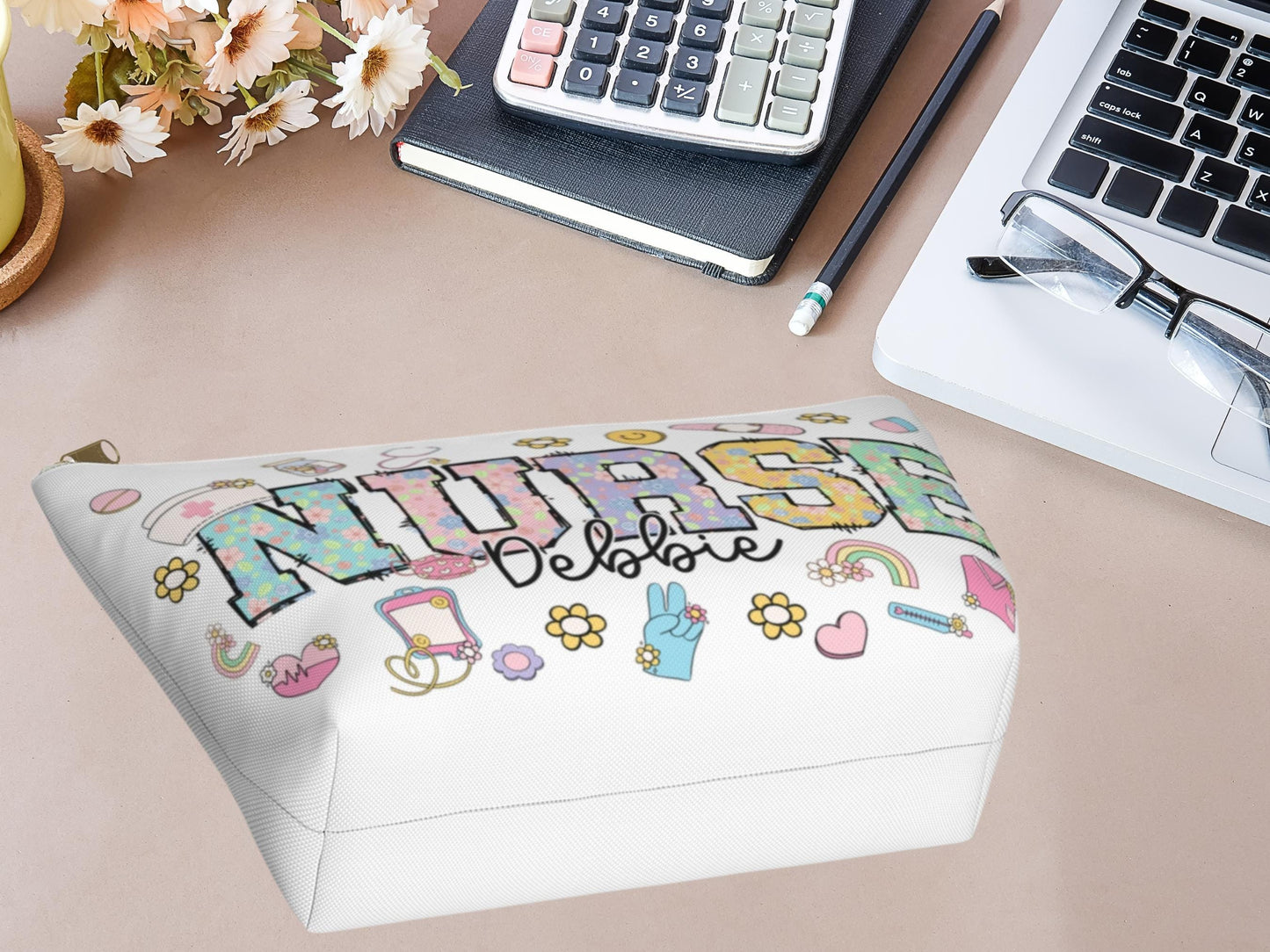 Personalized Nurse Makeup Bag: RN/LPN Gift, Custom Cosmetic Pouch