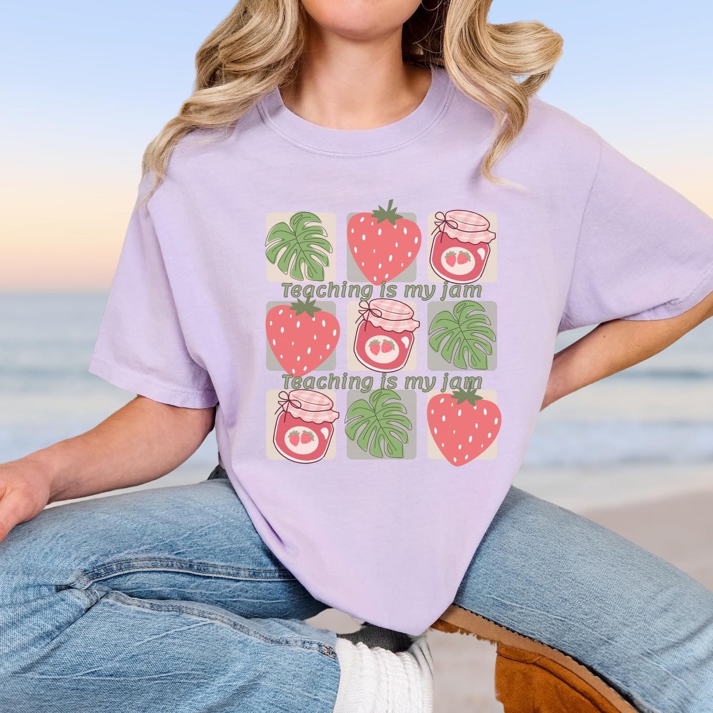 Teacher summer funny trendy fruit shirt for educators end of school year gift idea Comfort Colors teacher tshirt cute back to school apparel