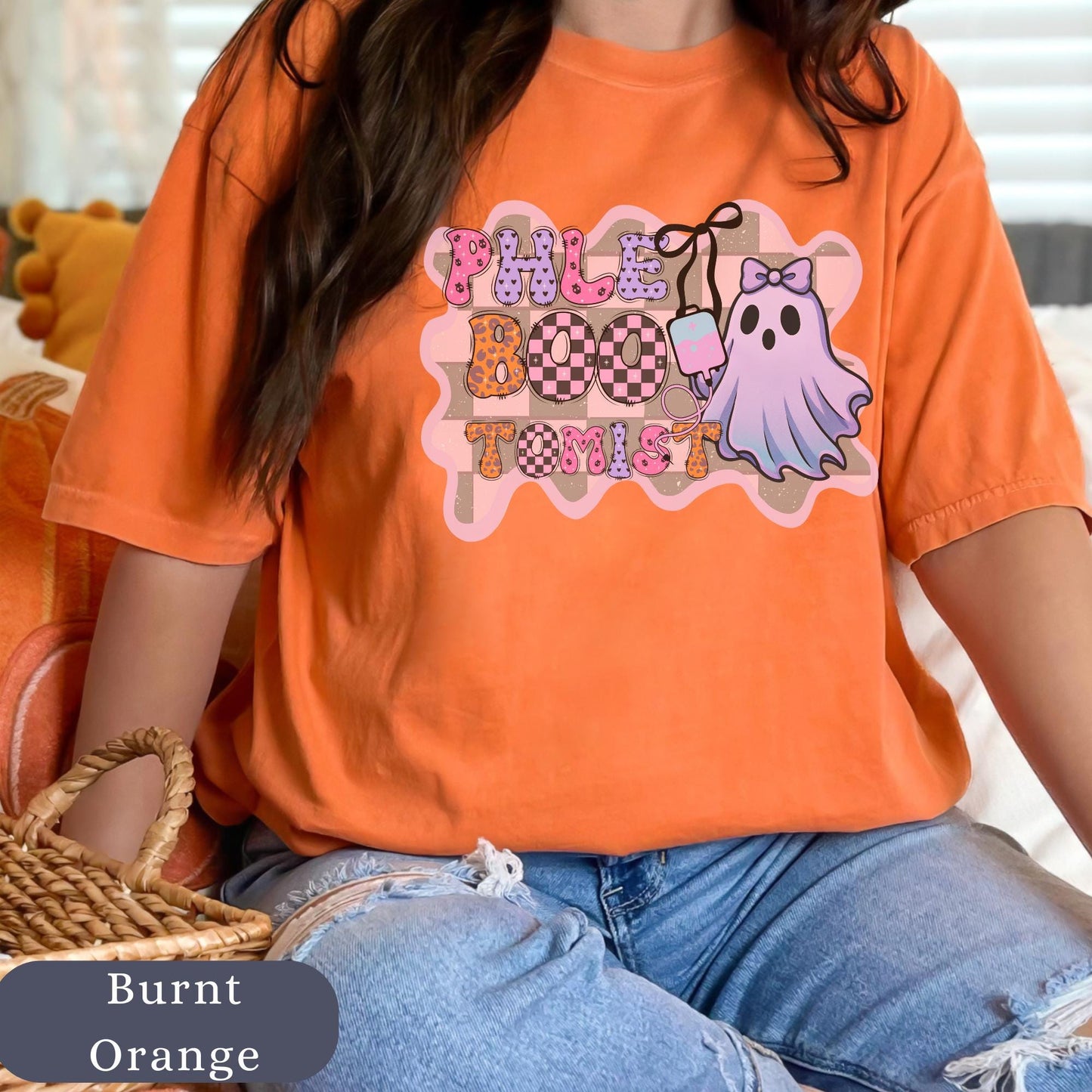 Retro Ghost Phlebotomist Shirt: Funny Halloween Medical Lab Tech Tee