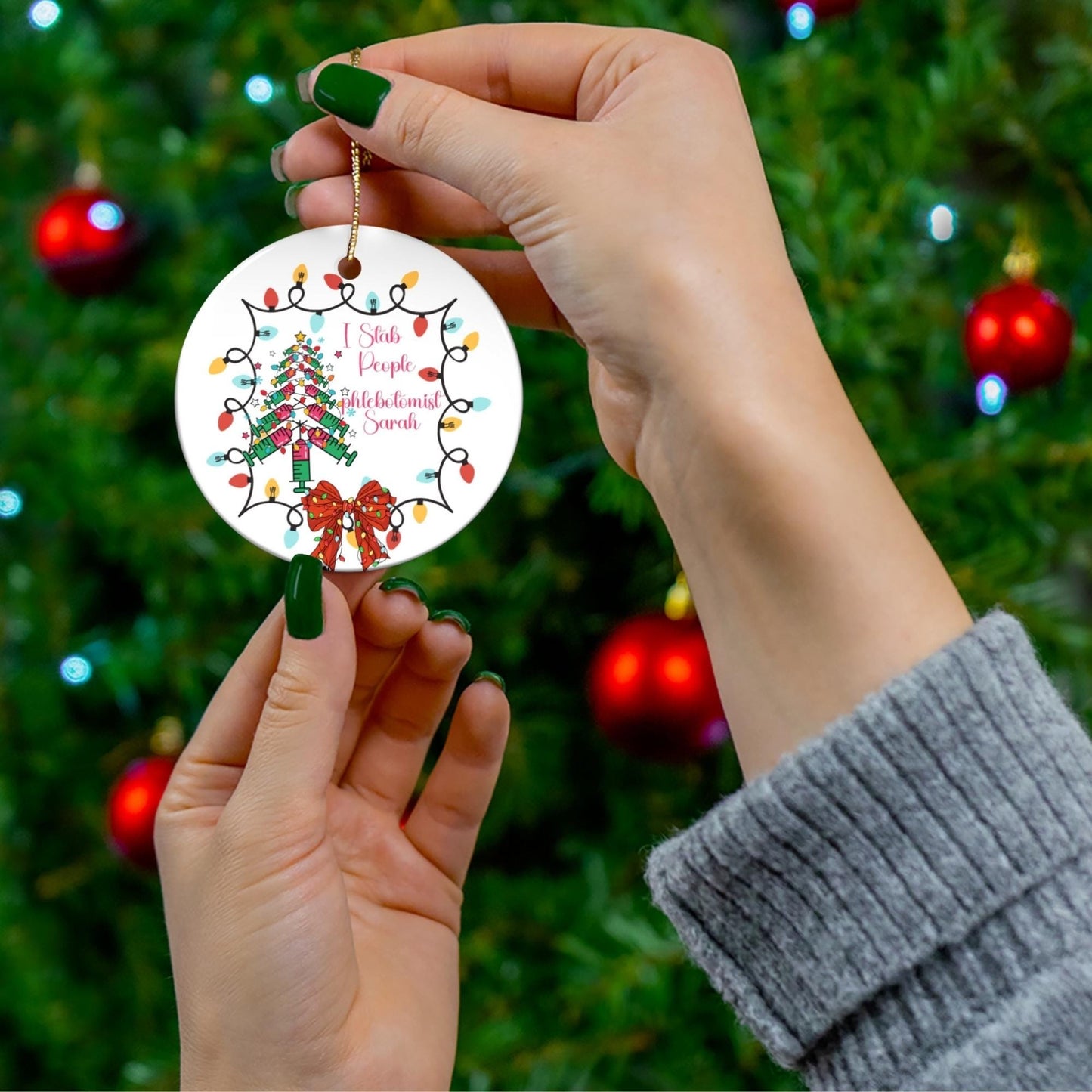 Coquette Phlebotomist Christmas Ornament: Keepsake Gift for Lab Tech