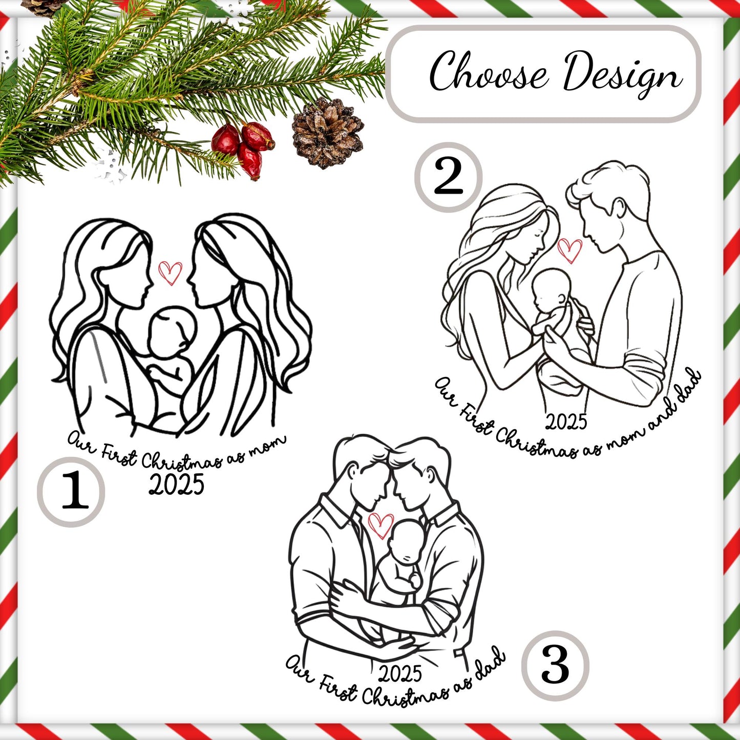 Mom & Dad's First Christmas 2025 Ornament: Ceramic Keepsake Decoration