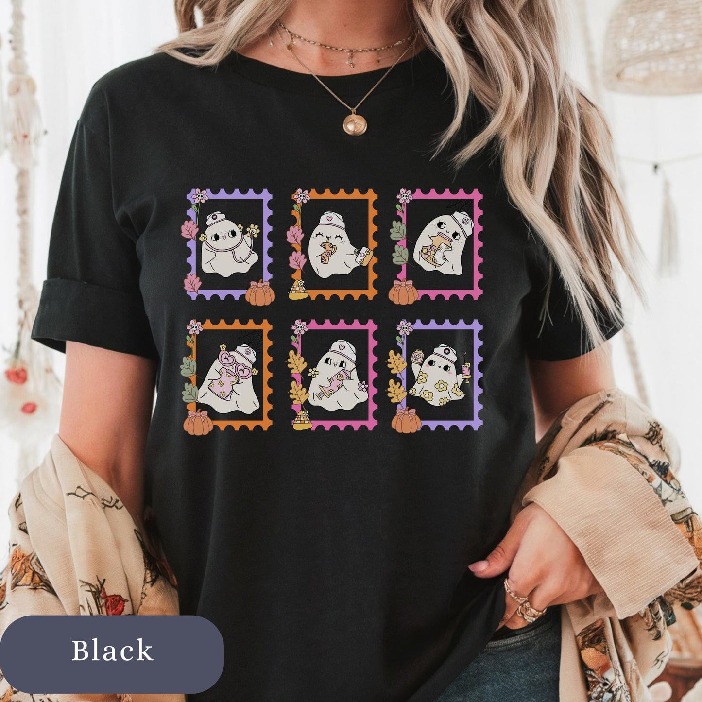 Retro Ghost Nurse Shirt: Halloween Boo Boo Tee - Comfort Colors