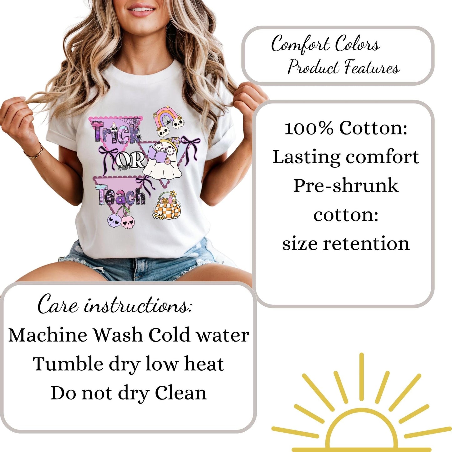 Trick or Teach Halloween T-Shirt: Comfort Colors Teacher Shirt