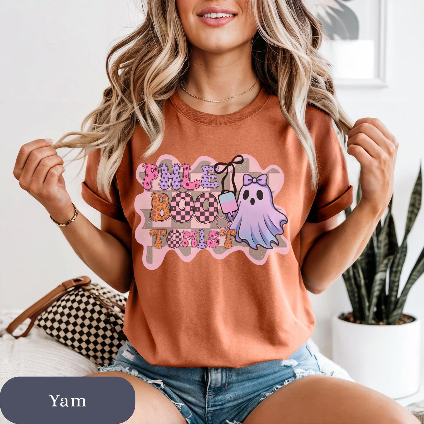 Retro Ghost Phlebotomist Shirt: Funny Halloween Medical Lab Tech Tee