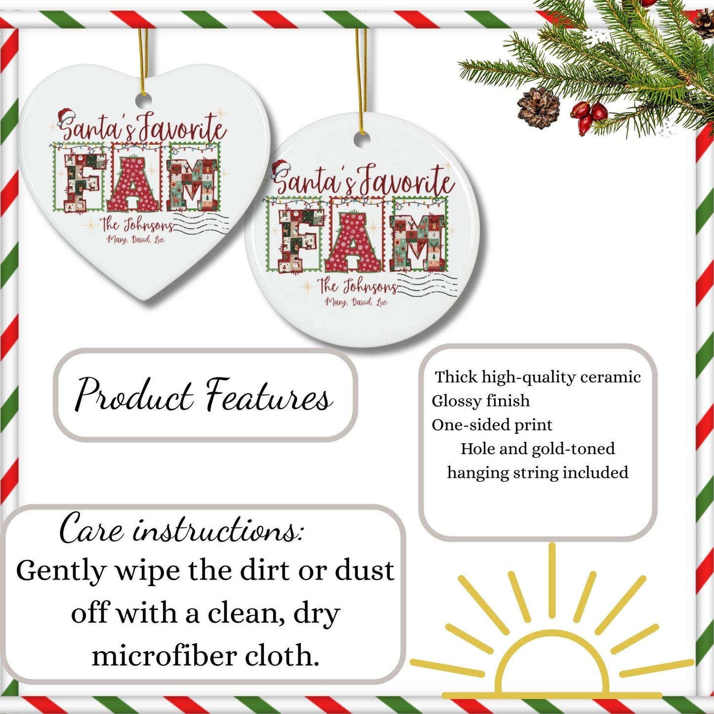 Personalized Santa's Favorite Family Ornament: Holiday Keepsake