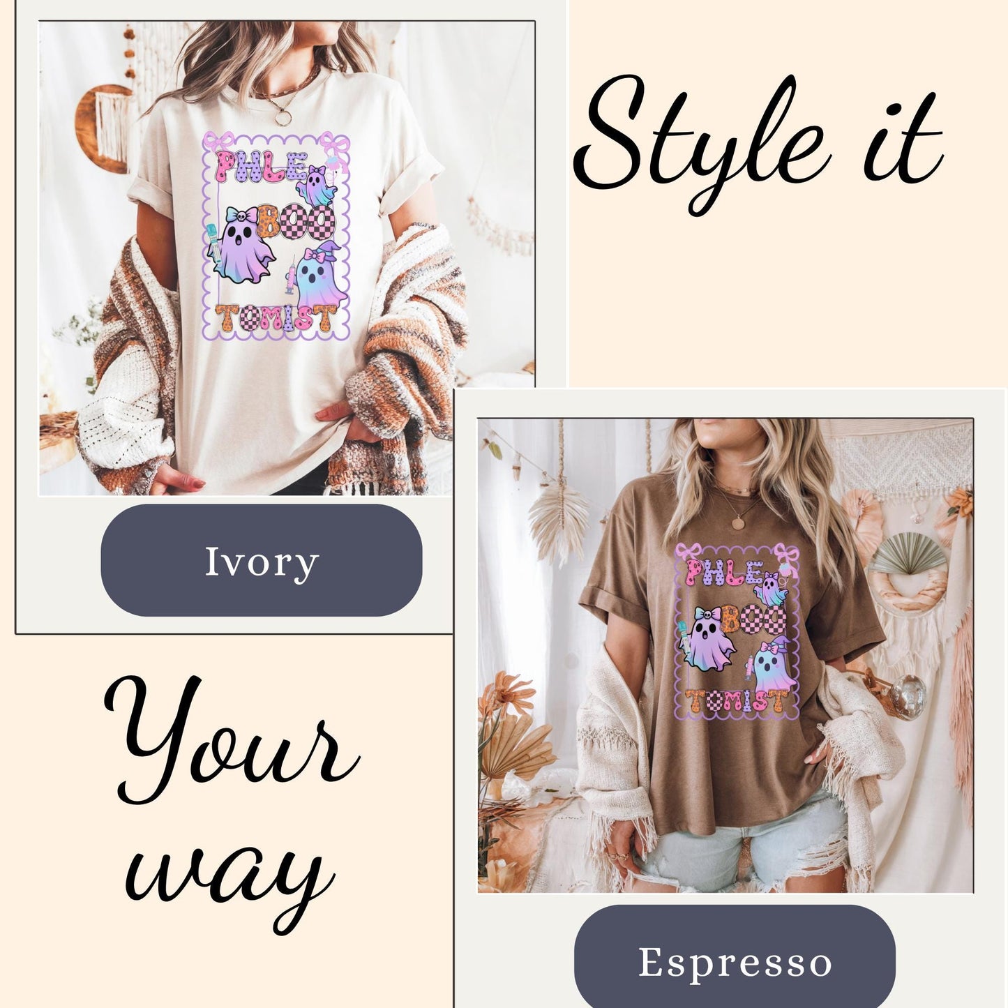 Funny Halloween Phlebotomist T-Shirt: Retro Ghost Boo Lab Tech Tee