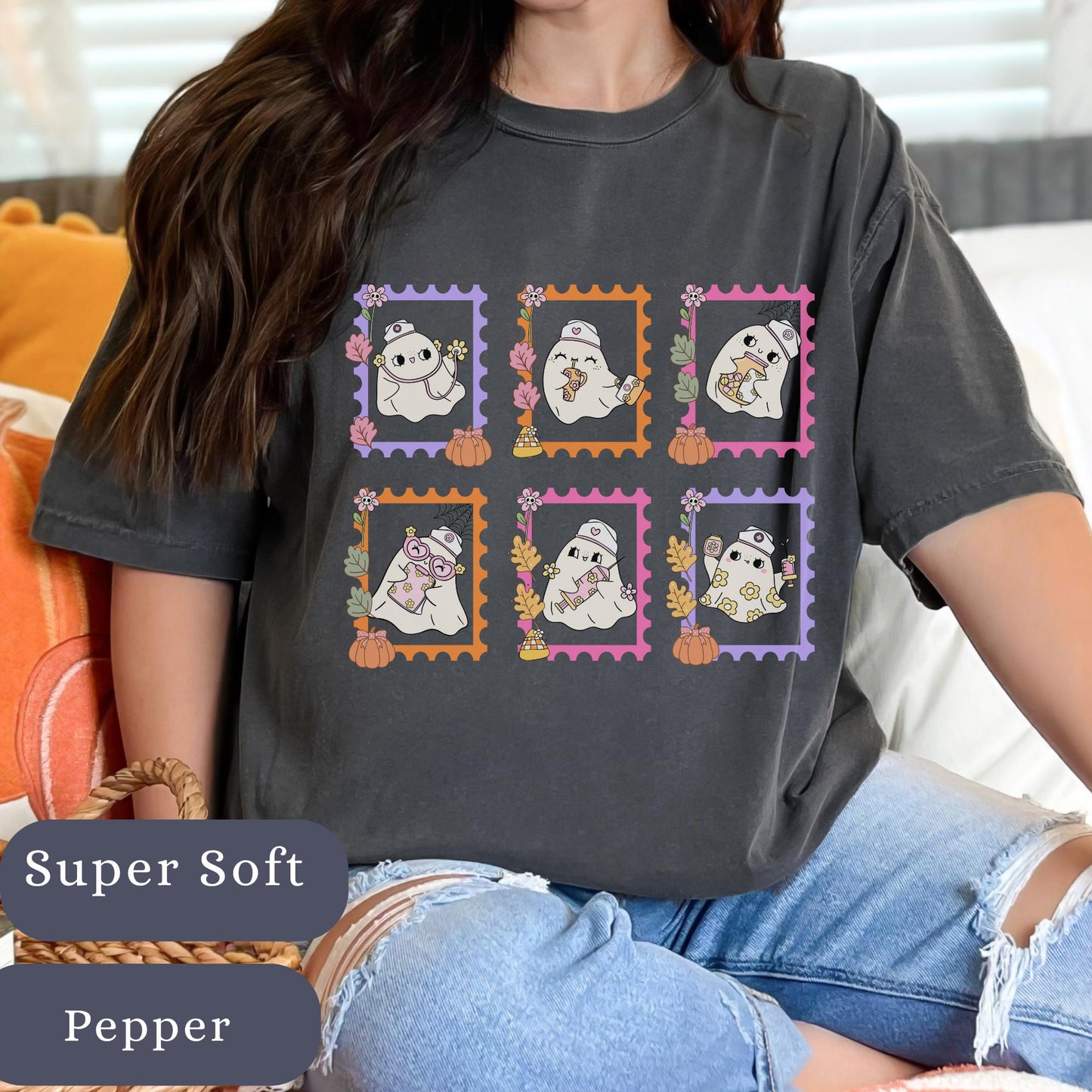 Retro Ghost Nurse Shirt: Halloween Boo Boo Tee - Comfort Colors