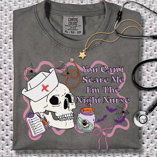 Night Shift Nurse Halloween Skeleton Comfort Colors® 100% cotton Autumn t-shirt S-4XL