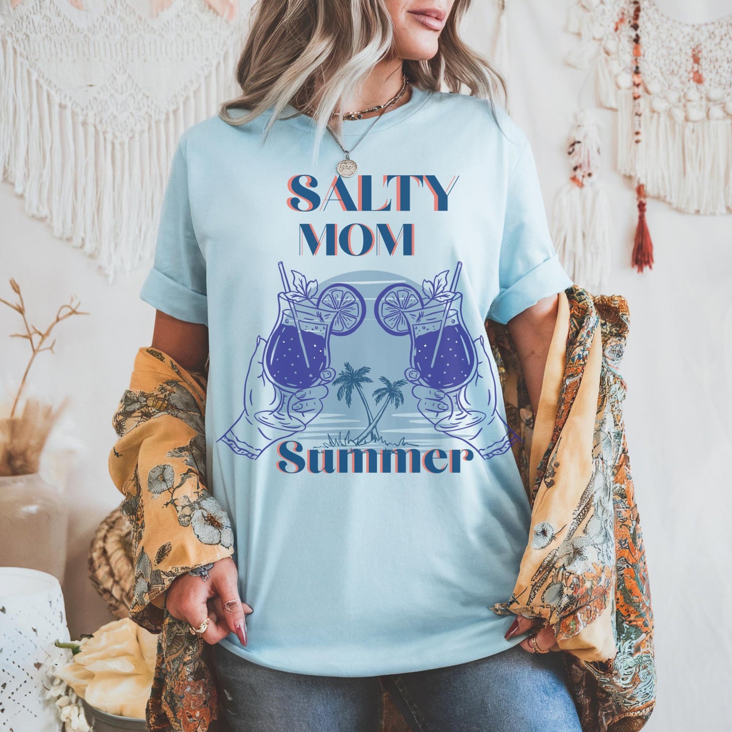 Salty Mom Summer T-Shirt: Comfort Colors Beach Vacation Tee