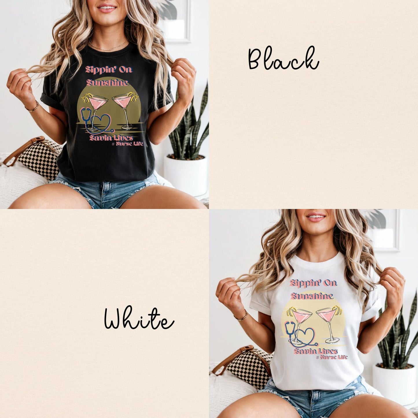 Nurse Summer Vibes Comfort Colors T-Shirt: RN Travel Trip Tee