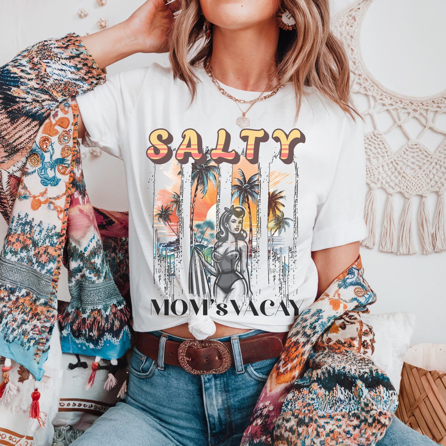 Salty Mom's Vacay T-Shirt: Comfort Colors Beach Trip Tee