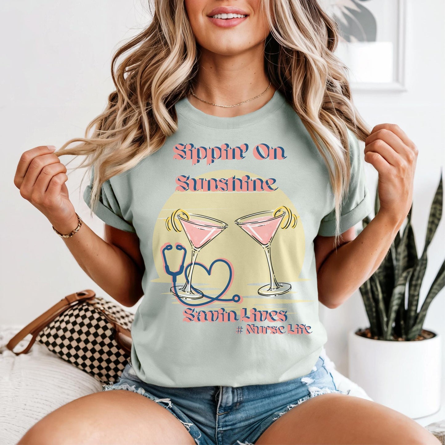 Nurse Summer Vibes Comfort Colors T-Shirt: RN Travel Trip Tee