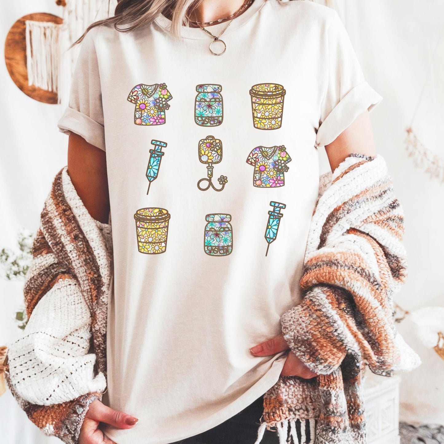 Registered nurse lpn comfort colors tshirt floral ER nurse gift idea shirt for icu nurse school nurse tee spring flower student nurse shirt