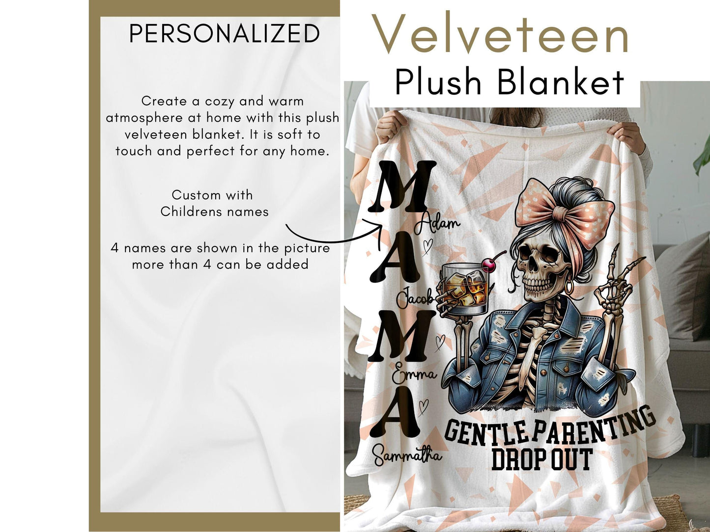 Personalized Sassy Mom Fleece Blanket: Velveteen Plush Throw