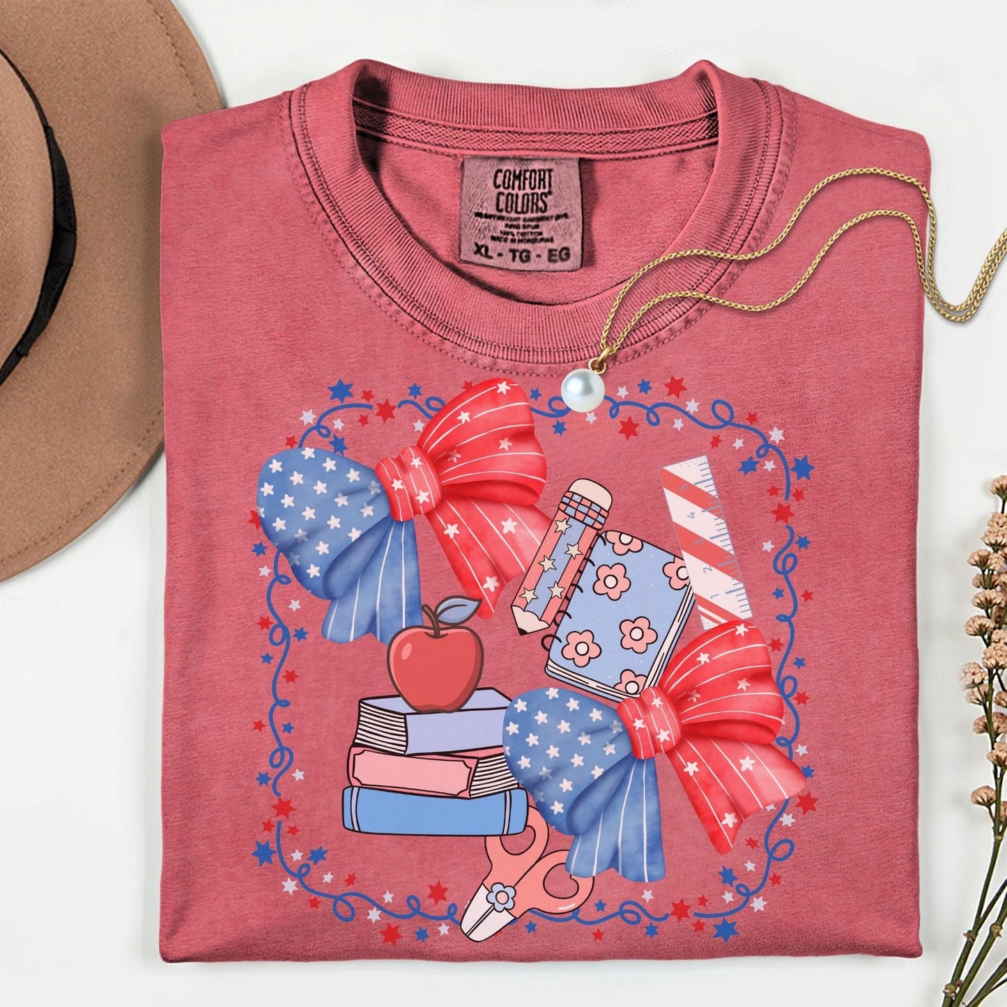 Red White and Blue Teacher T-Shirt: 4th of July Comfort Colors Tee