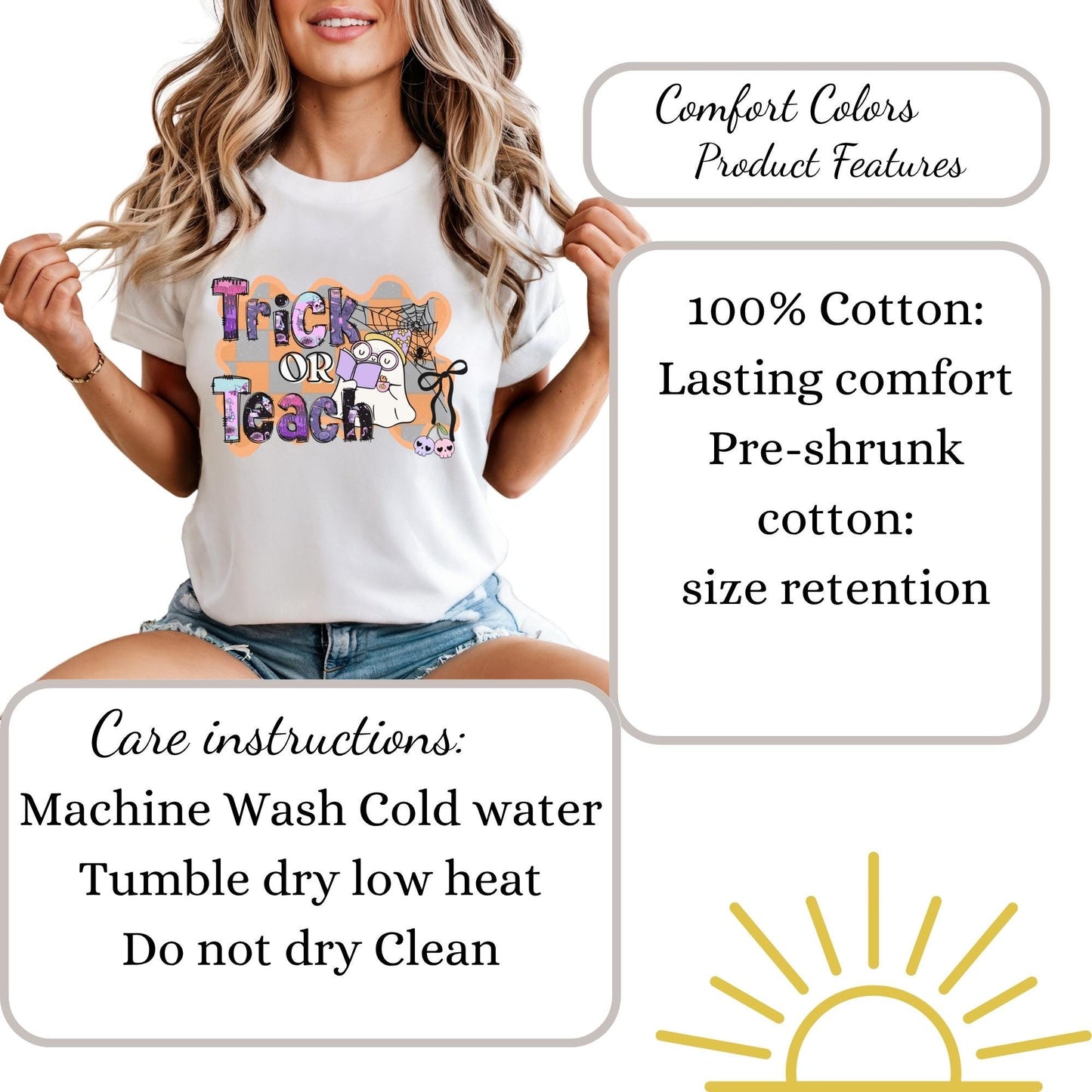 Trick or Teach Halloween T-Shirt: Comfort Colors Teacher Tee