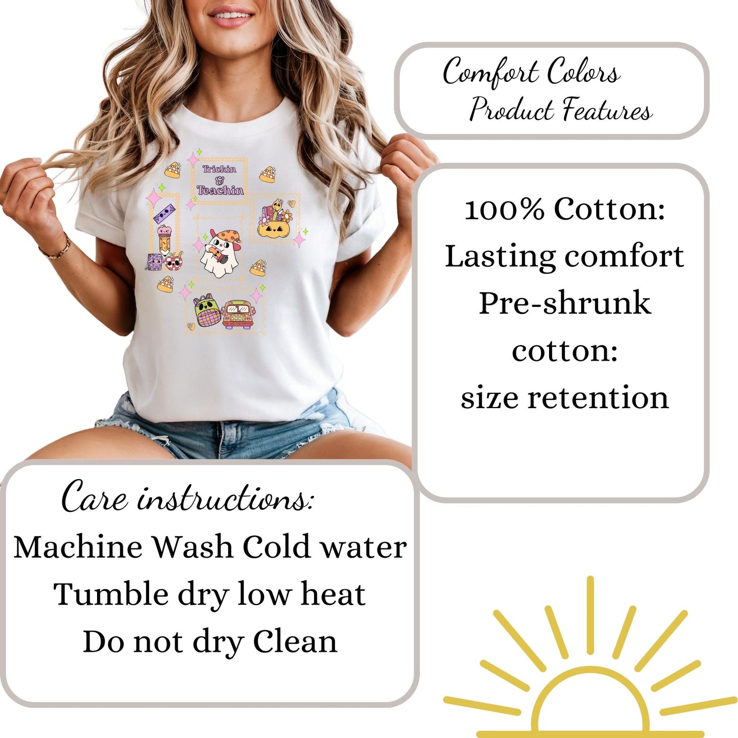 Spooky Halloween Comfort Colors ® 100%cotton Teacher t-shirt s-4xl