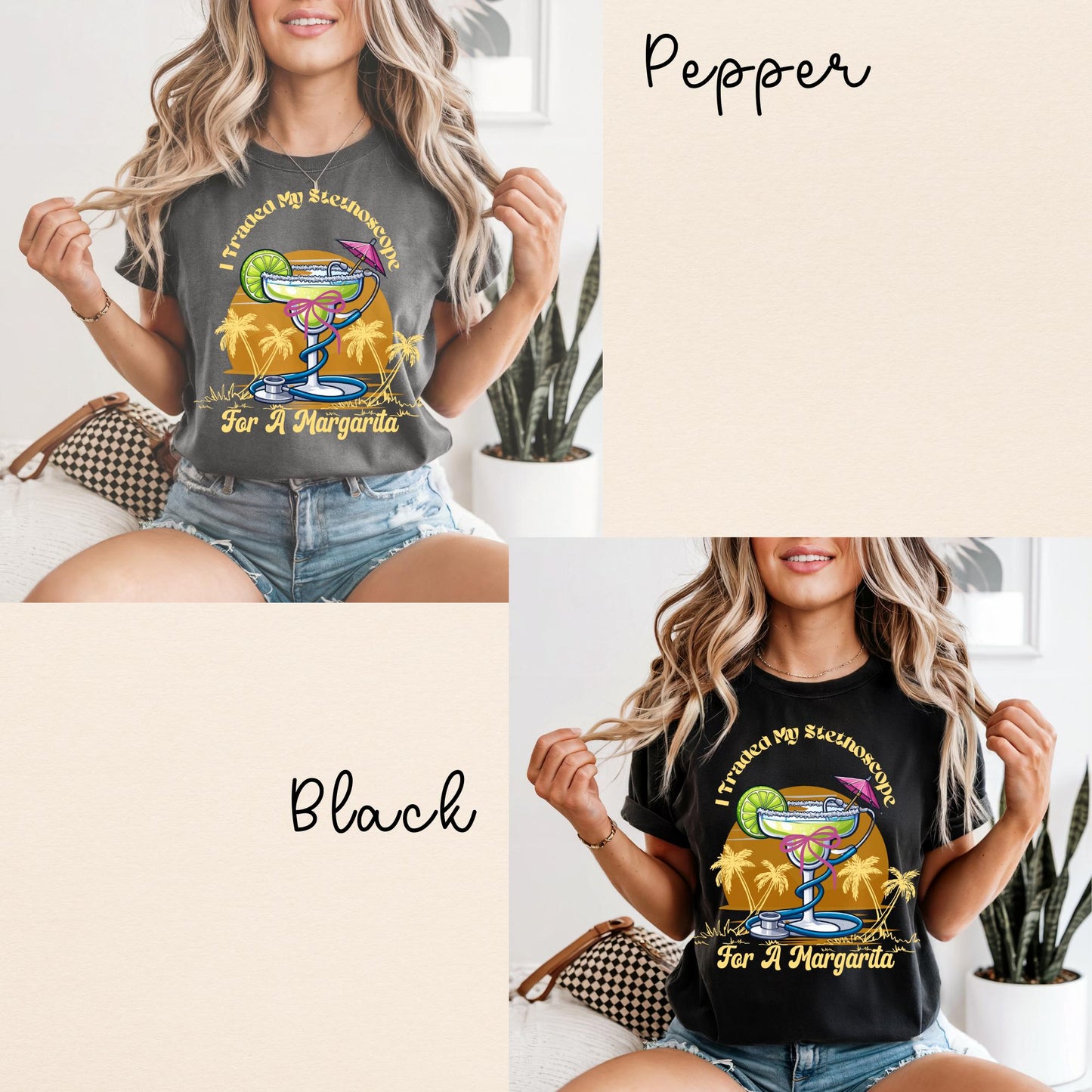 Nurse Summer Vibes Comfort Colors T-Shirt: Margarita Lover Off Duty Tee
