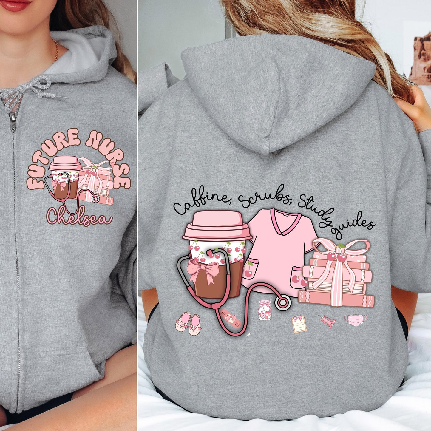 Personalized Nurse Zip Hoodie: RN Nursing Student Gift