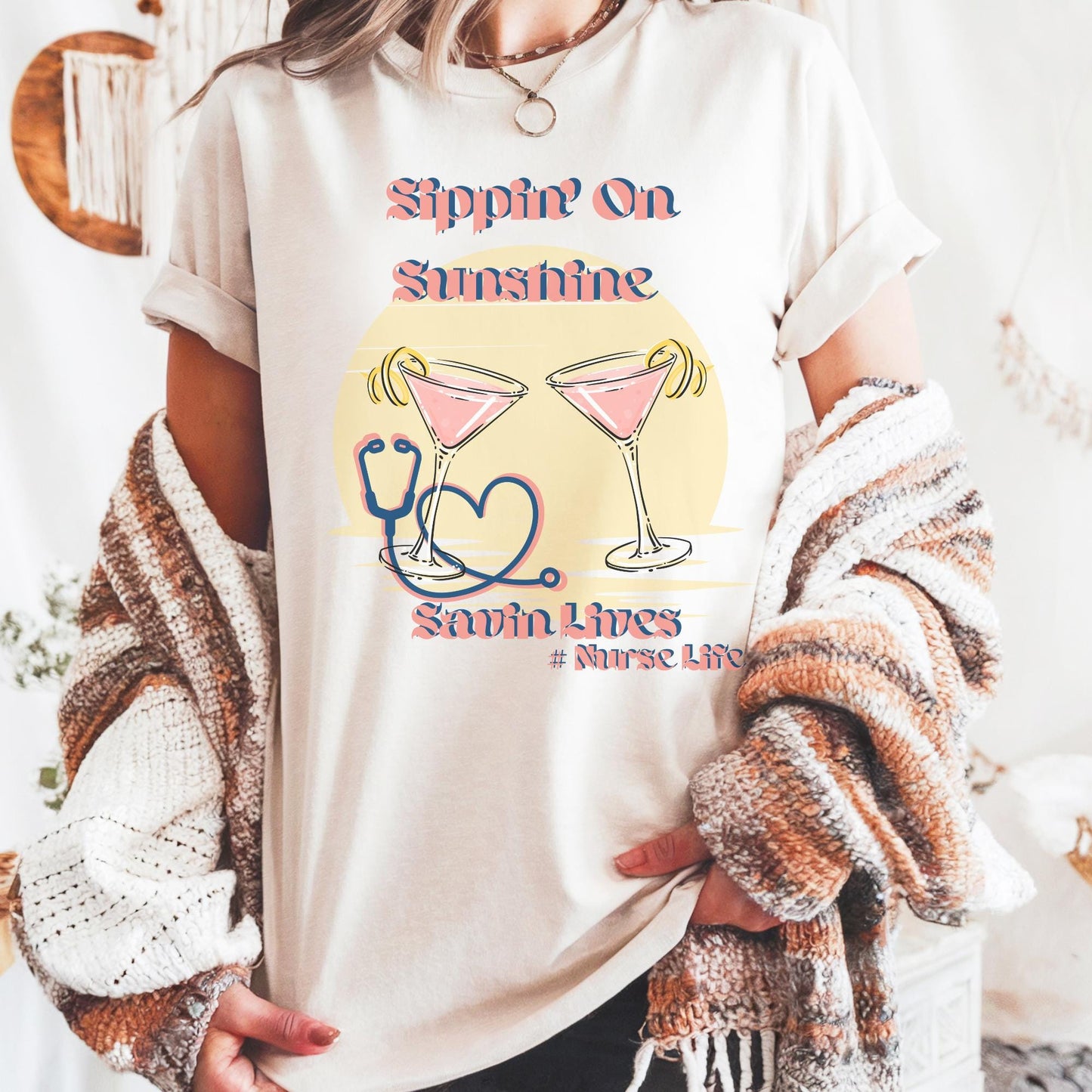 Nurse Summer Vibes Comfort Colors T-Shirt: RN Travel Trip Tee