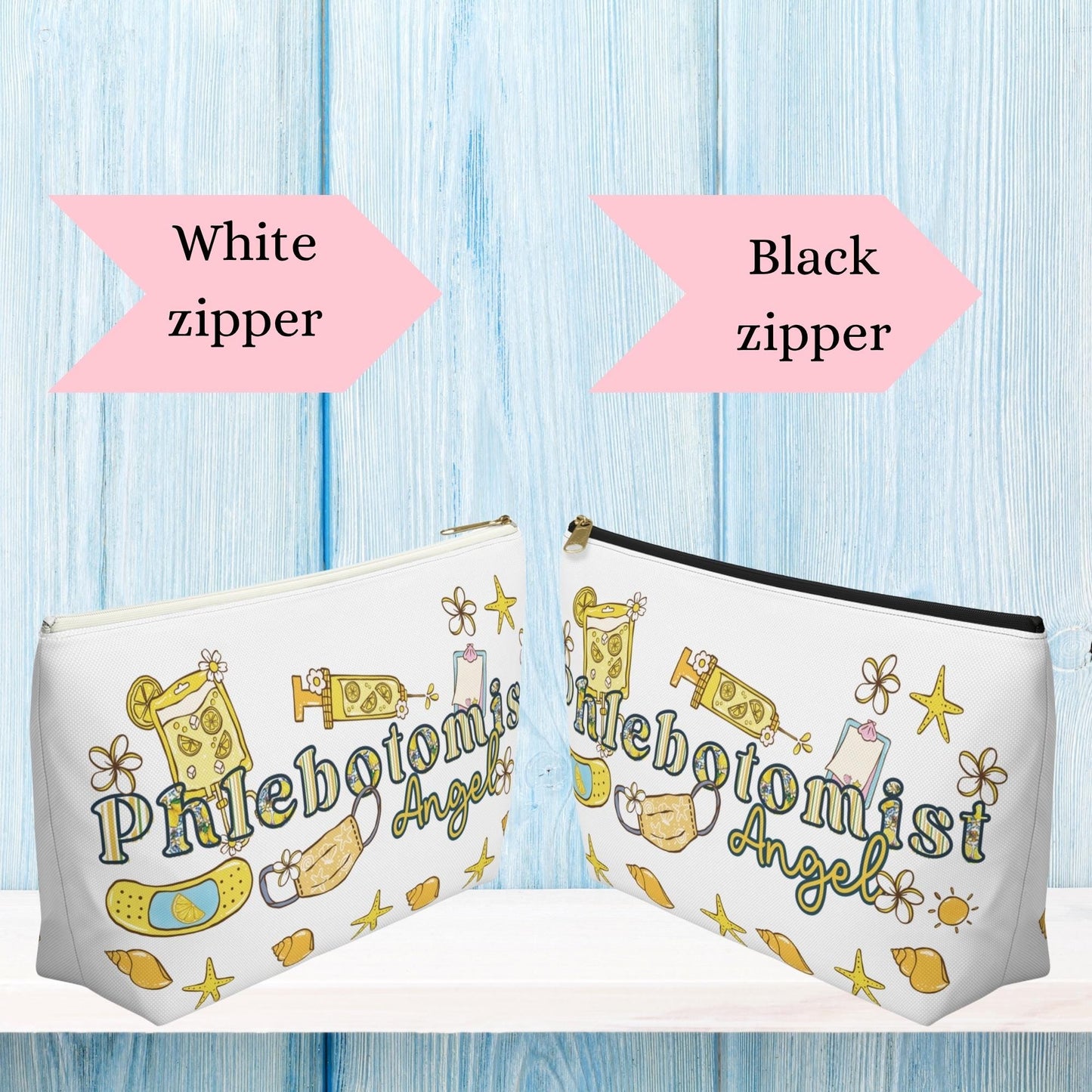 Personalized Phlebotomist Accessory Bag: Lemon Yellow Tote, Certified Phleb Gift