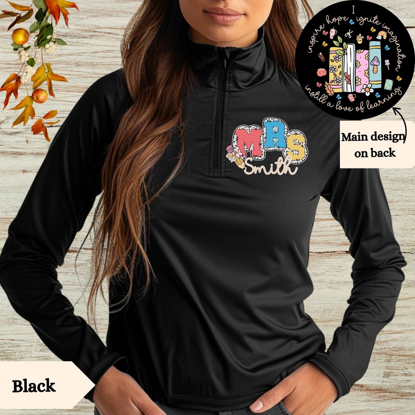 Teacher Appreciation Quarter Zip Pullover: Custom Polyester Activewear