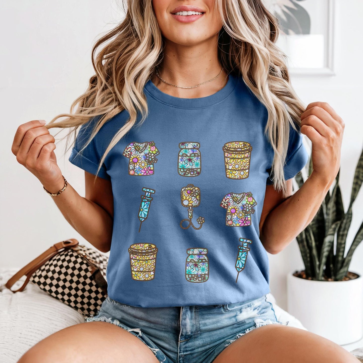 Registered nurse lpn comfort colors tshirt floral ER nurse gift idea shirt for icu nurse school nurse tee spring flower student nurse shirt