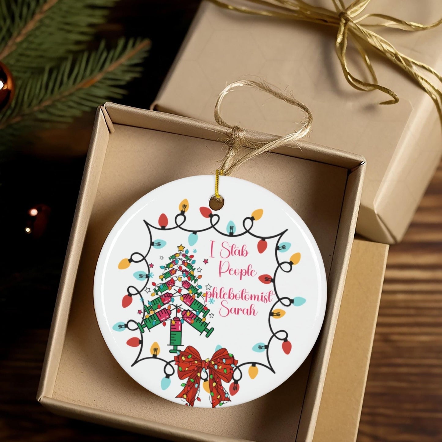 Coquette Phlebotomist Christmas Ornament: Keepsake Gift for Lab Tech