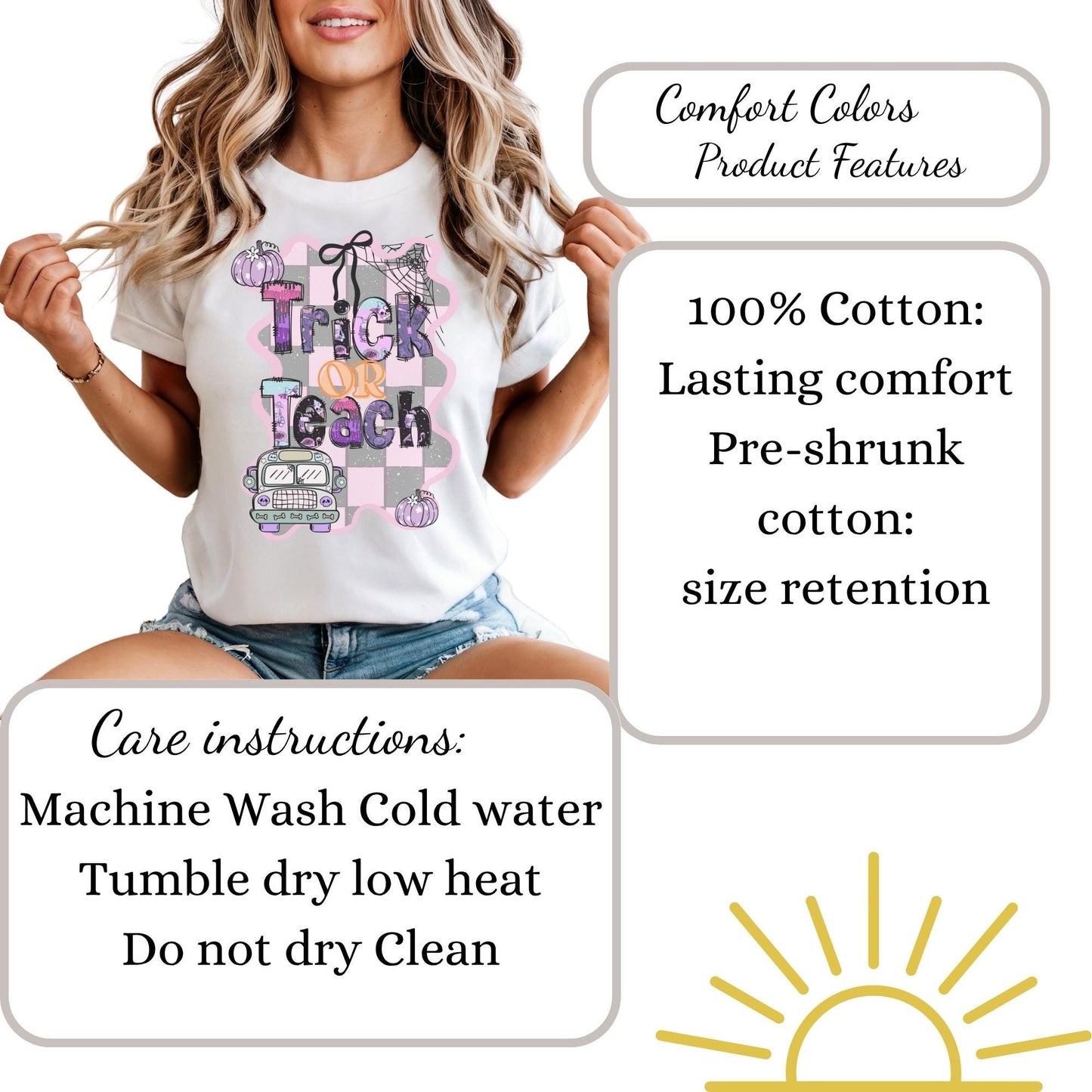 Trick or Teach Halloween T-Shirt: Comfort Colors Teacher Tee