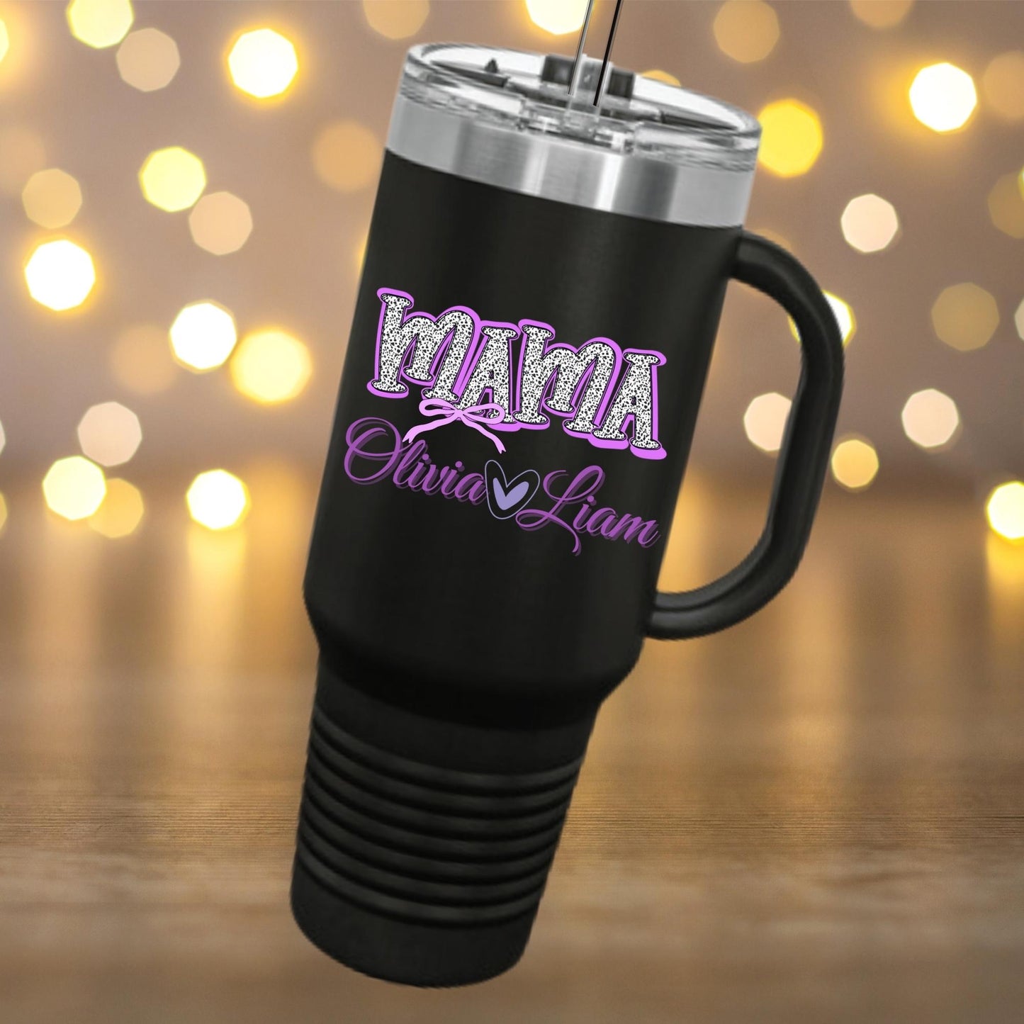 Personalized Mom Travel Mug - 40oz Insulated Stainless Steel Tumbler