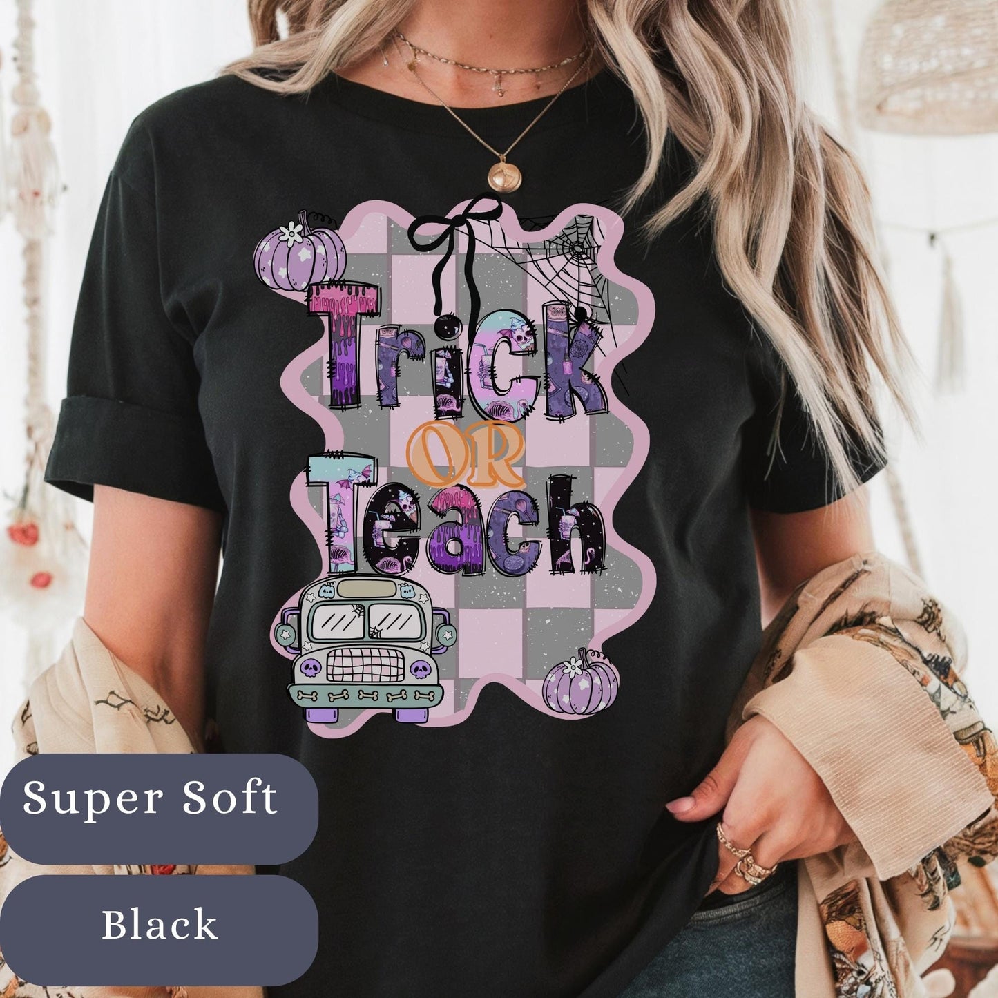 Trick or Teach Halloween T-Shirt: Comfort Colors Teacher Tee