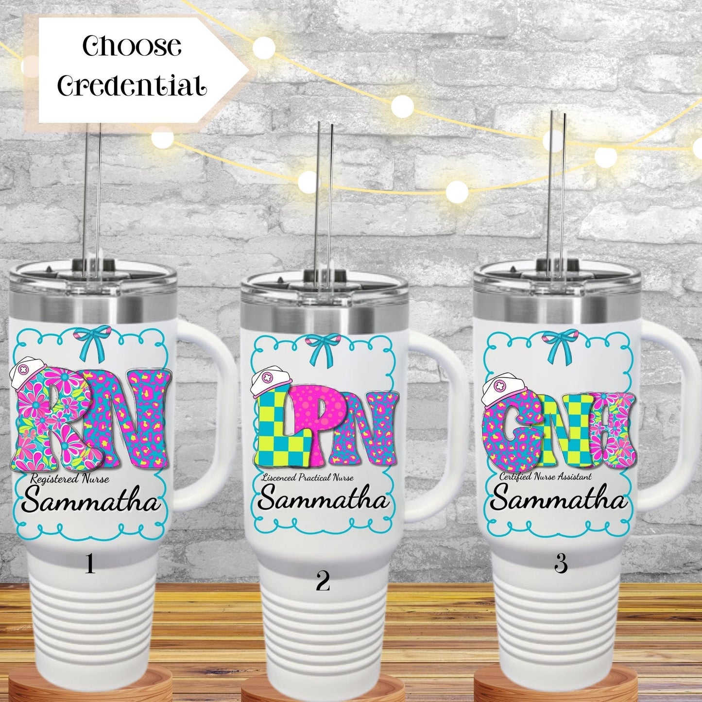 Personalized Nurse Tumbler 40oz: Insulated Coffee Mug, RN LPN CNA Gift