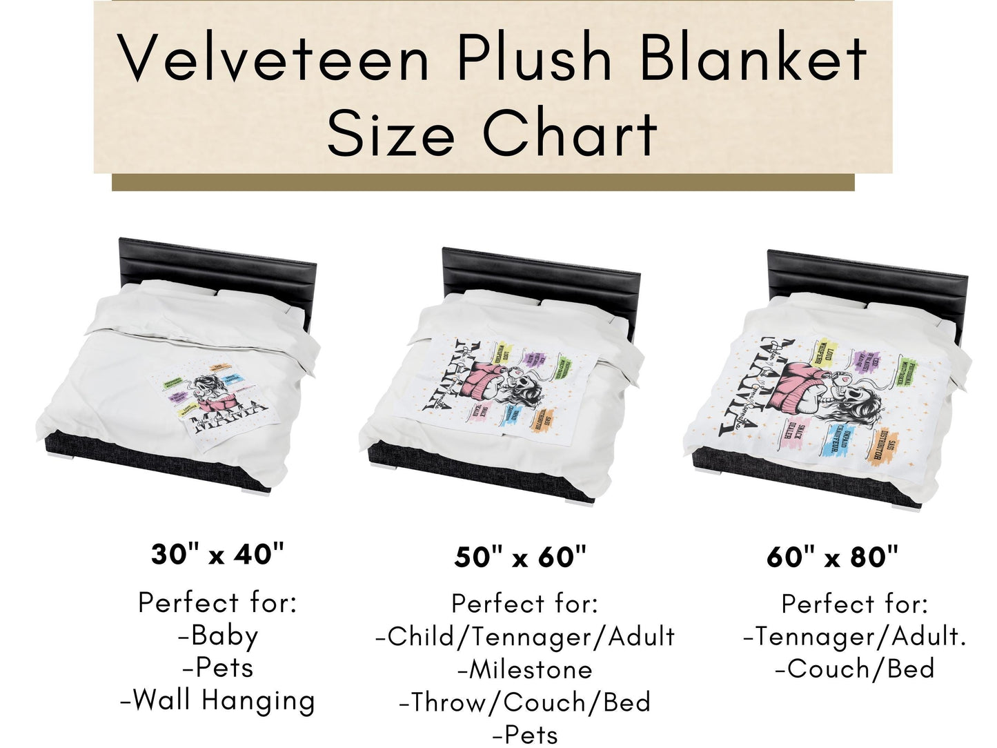 Personalized Mama Blanket: Sassy Mom Quote Velveteen Plush Throw