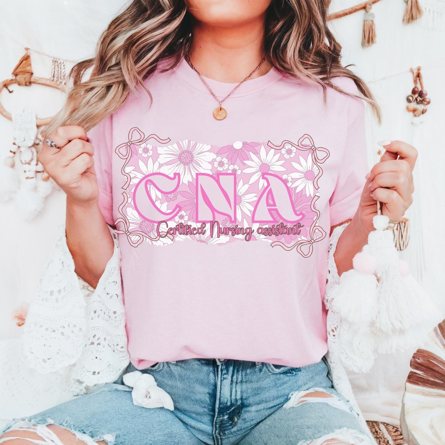 CNA Floral Comfort Colors Shirt: Certified Nurse Assistant Gift