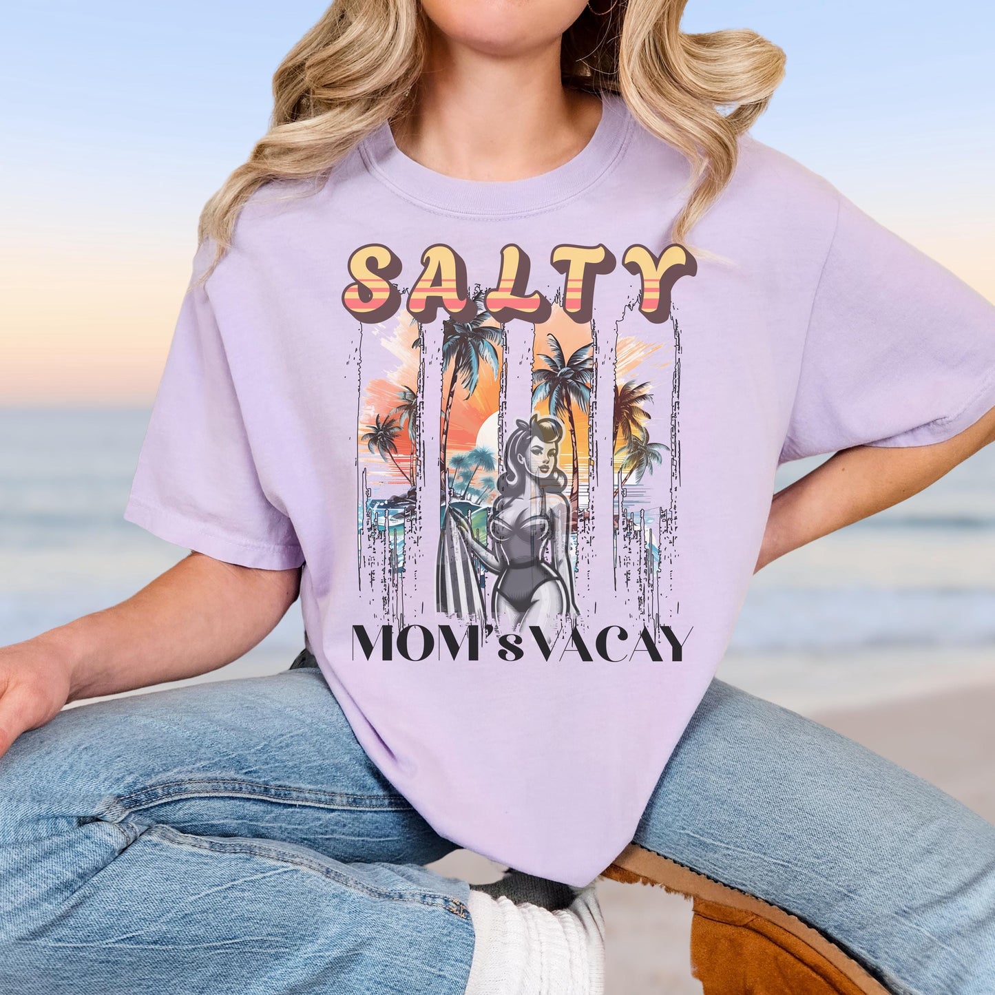 Salty Mom's Vacay T-Shirt: Comfort Colors Beach Trip Tee