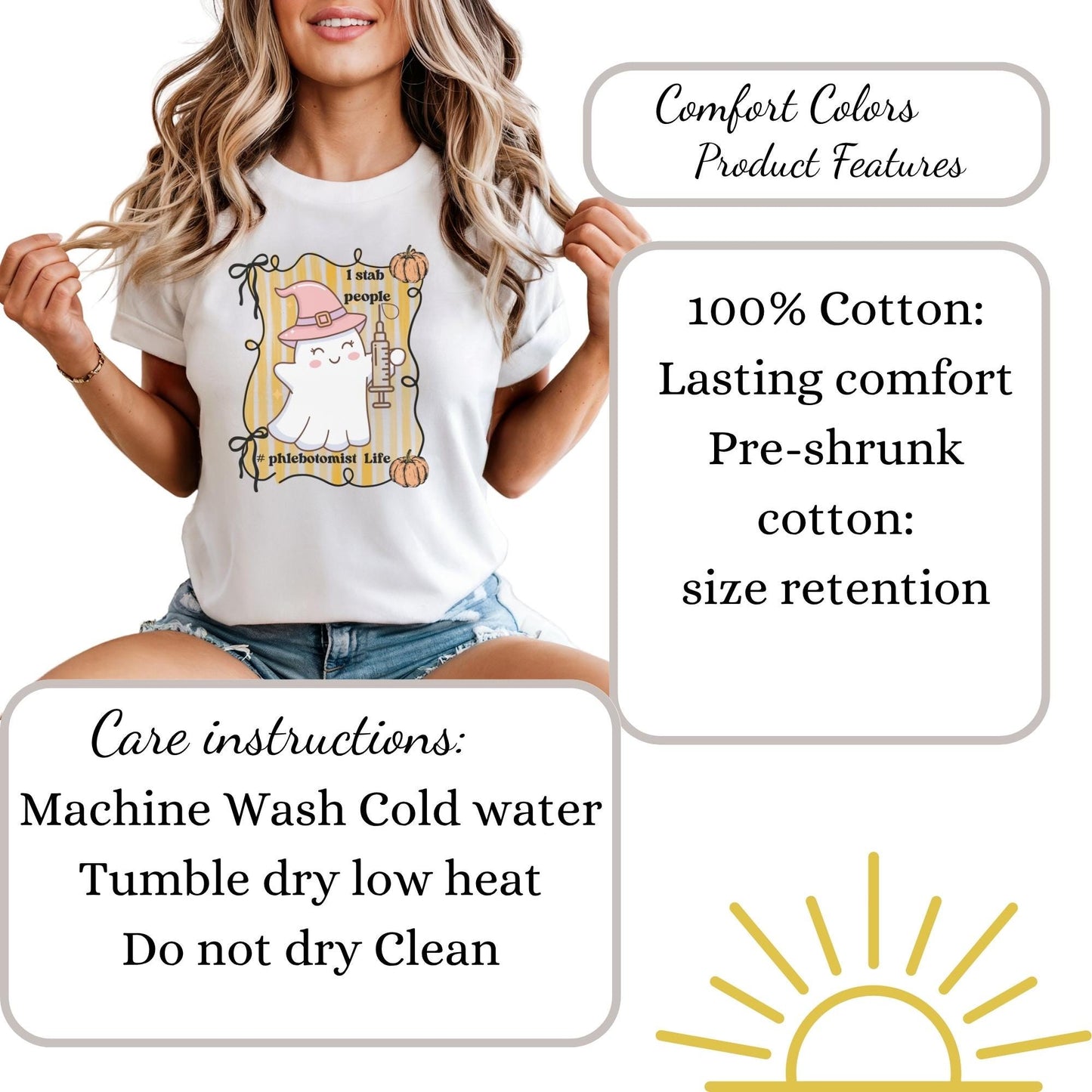 Retro Ghost Phlebotomist T-Shirt: Funny Halloween Medical Lab Tee