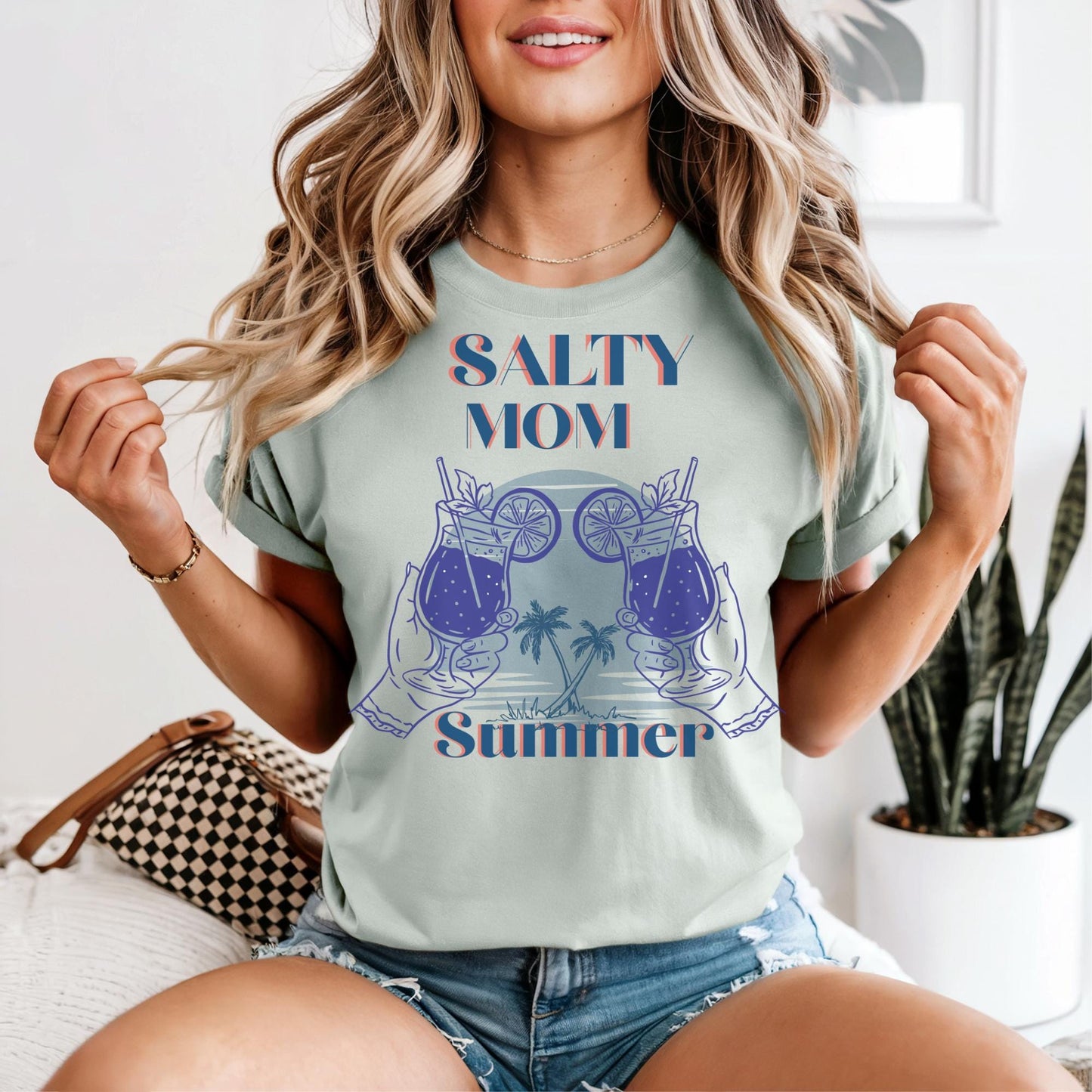 Salty Mom Summer T-Shirt: Comfort Colors Beach Vacation Tee