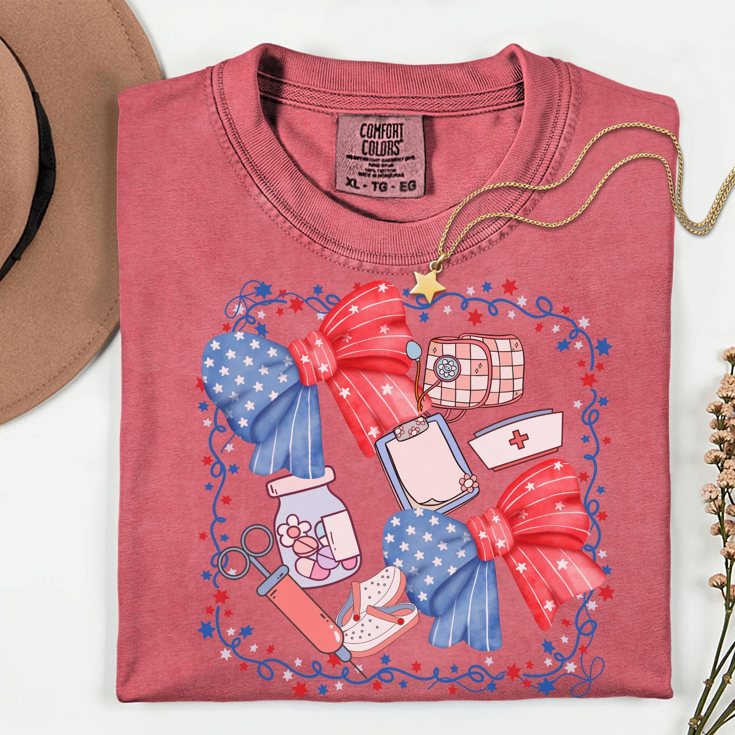 Independence Day Nurse T-Shirt: Patriotic 4th of July Comfort Colors Tee