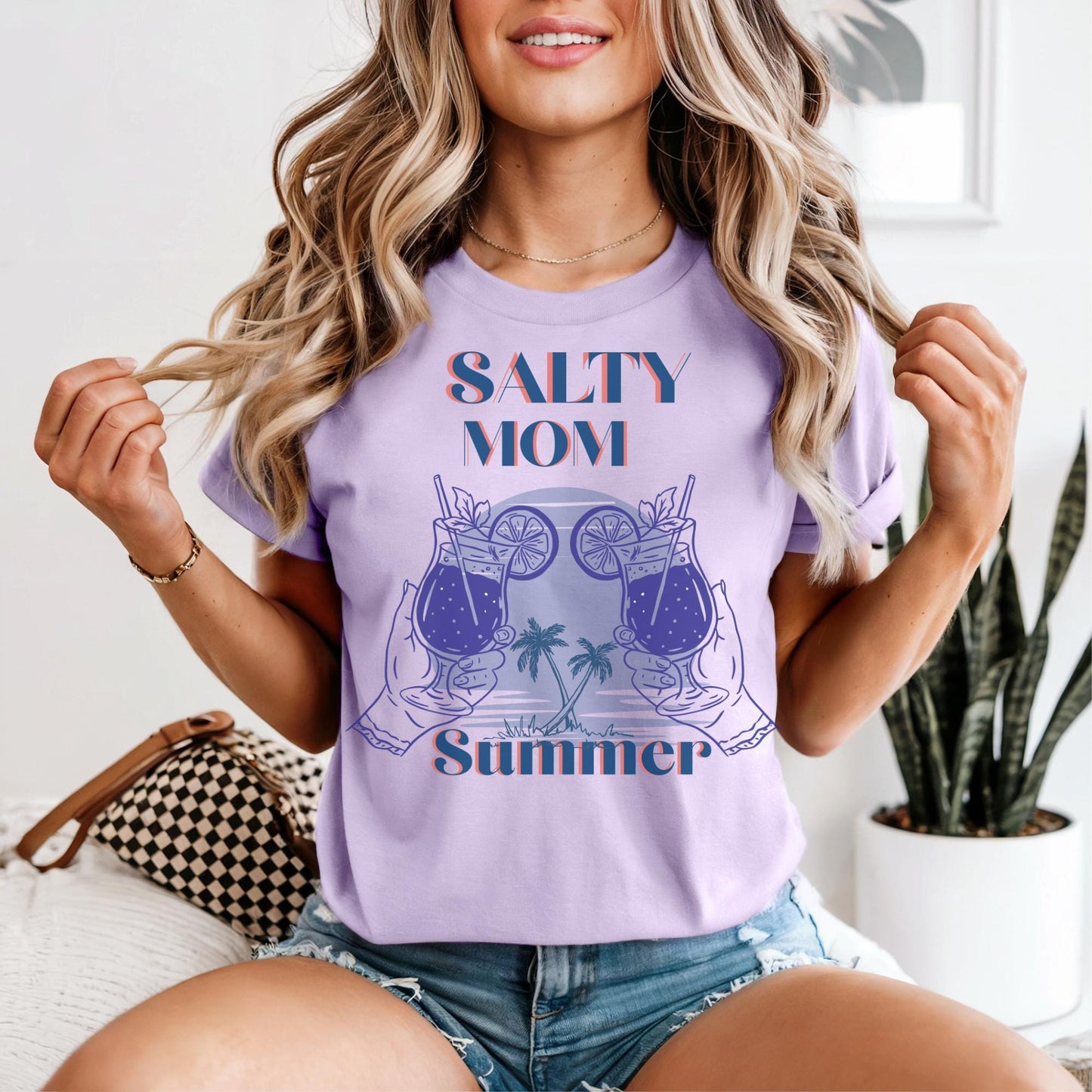 Salty Mom Summer T-Shirt: Comfort Colors Beach Vacation Tee