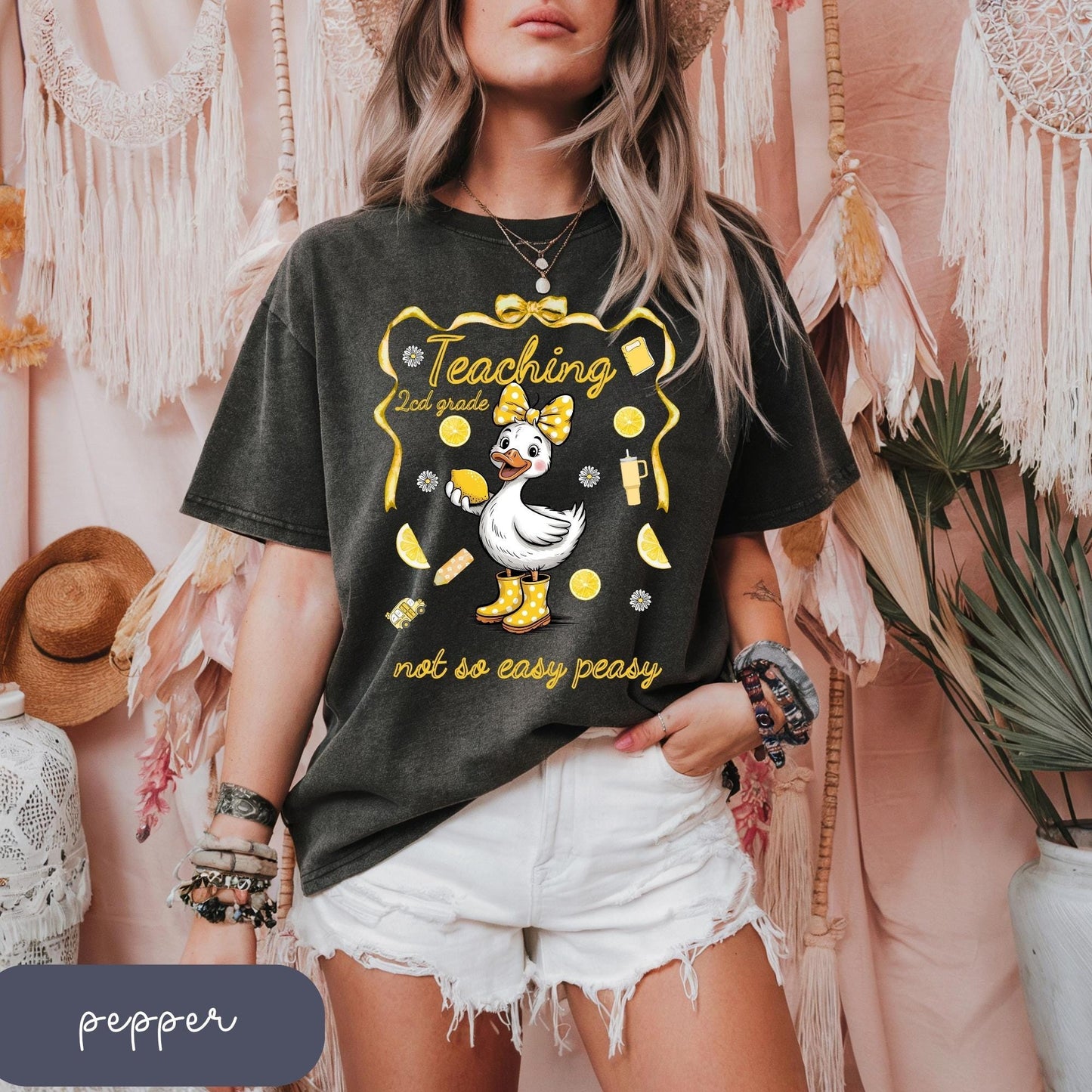 Silly Goose Lemon Teacher T-Shirt: Back to School Comfort Colors Tee