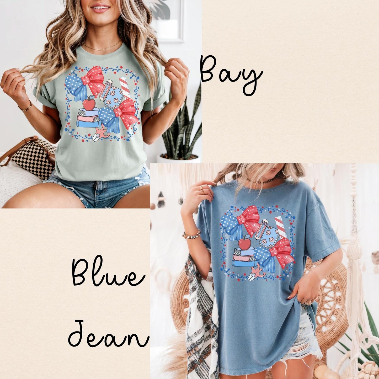 Red White and Blue Teacher T-Shirt: 4th of July Comfort Colors Tee