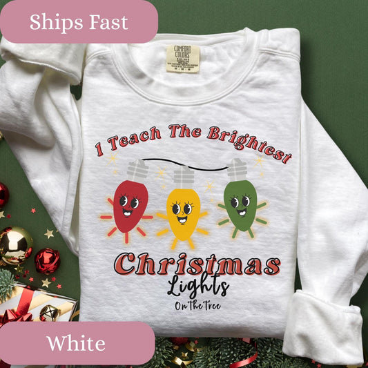Funny Christmas Winter Teacher Comfort Colors® Cotton Sweatshirt S-3XL
